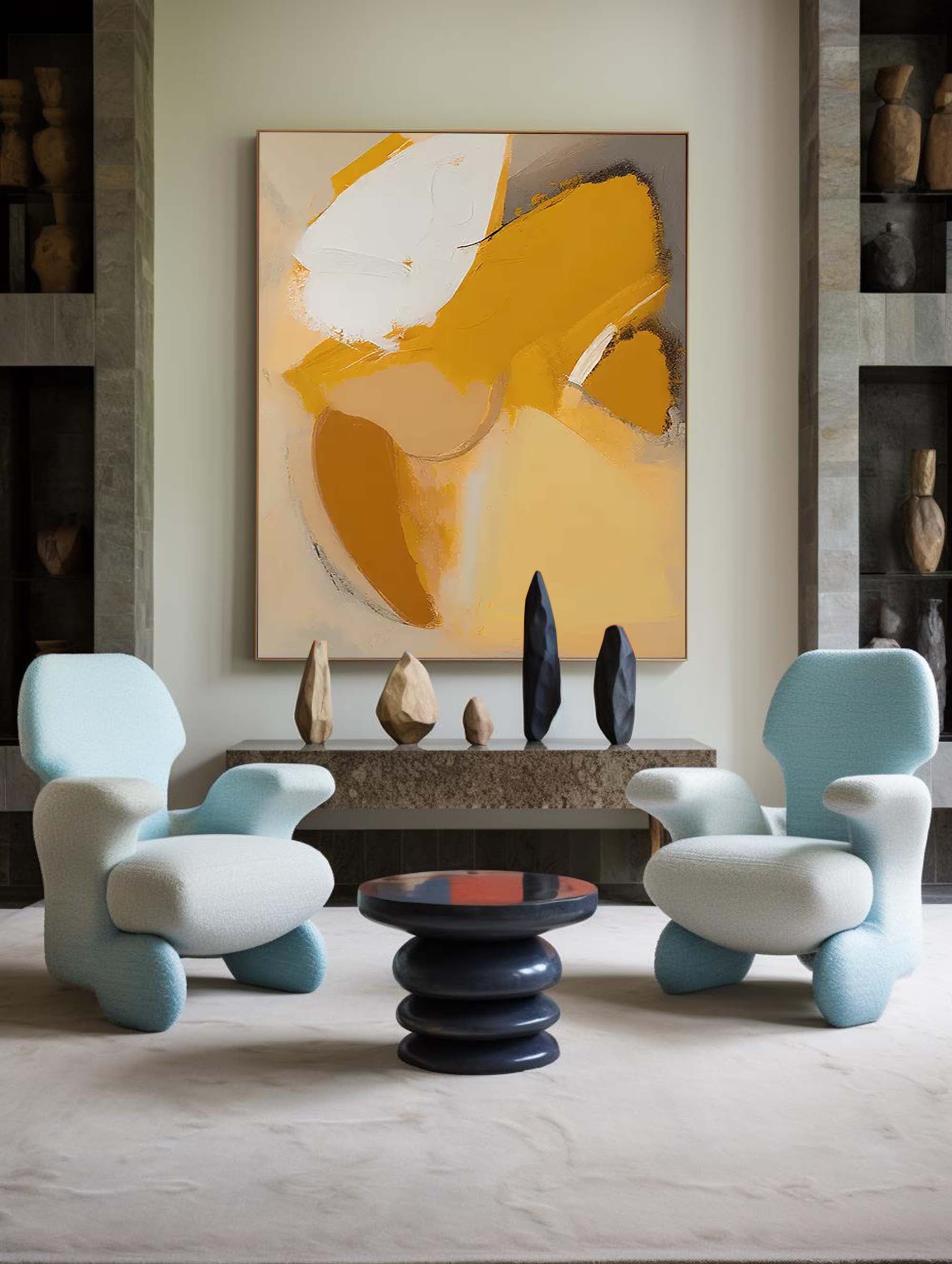 Wall Art Abstract Contemporary Neutral