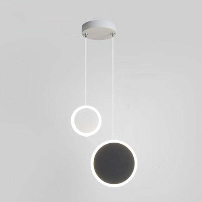 Doria Modern LED Pendant Light Black/White Metal Living Room - Neutralighting