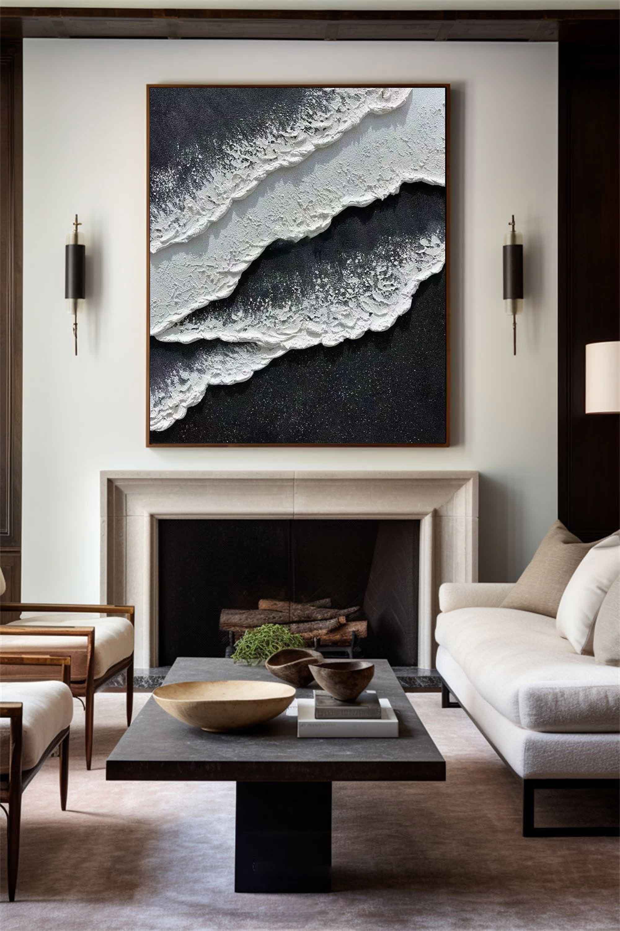 Black And White Seascape Painting