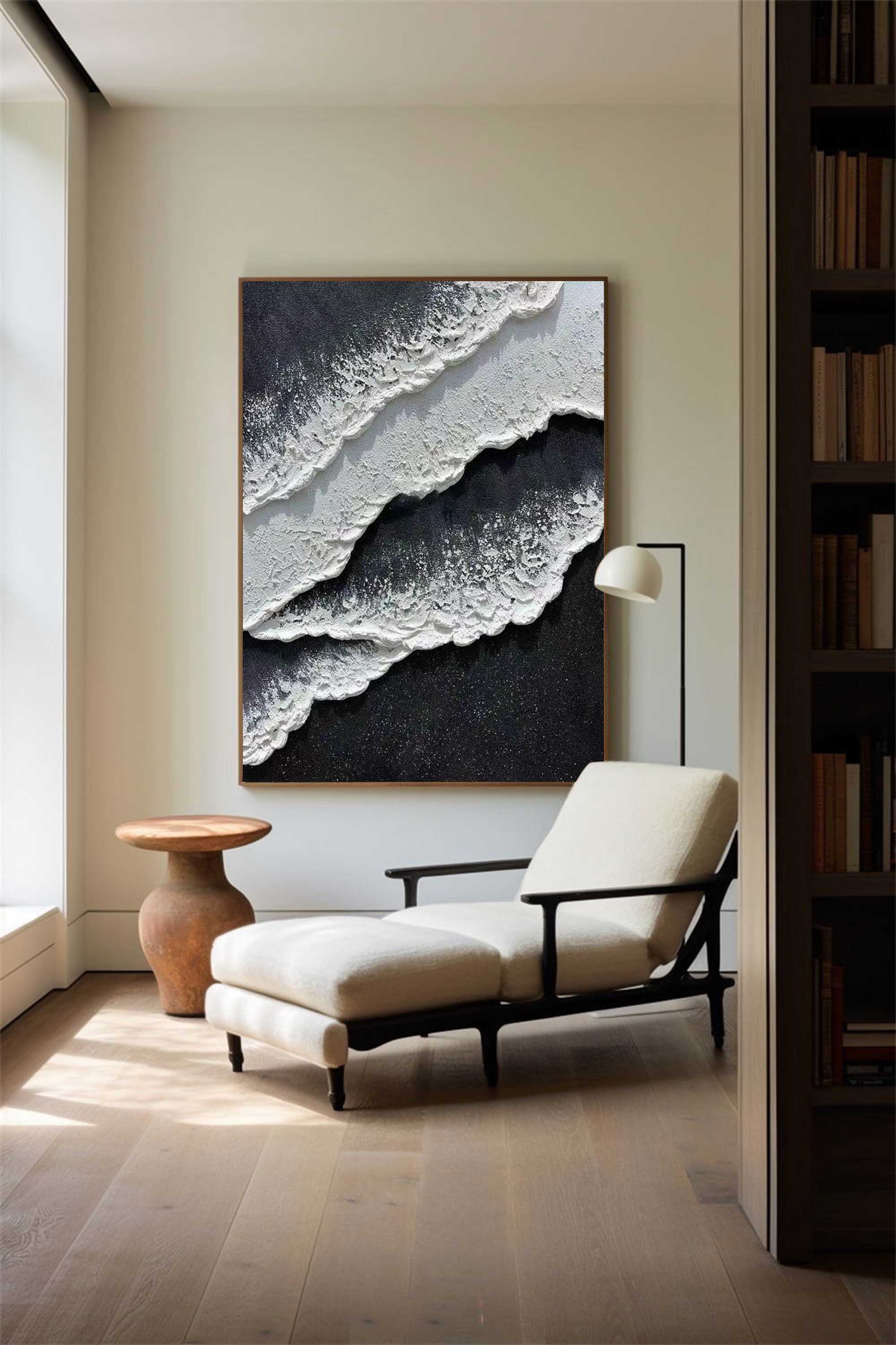 Black And White Seascape Painting