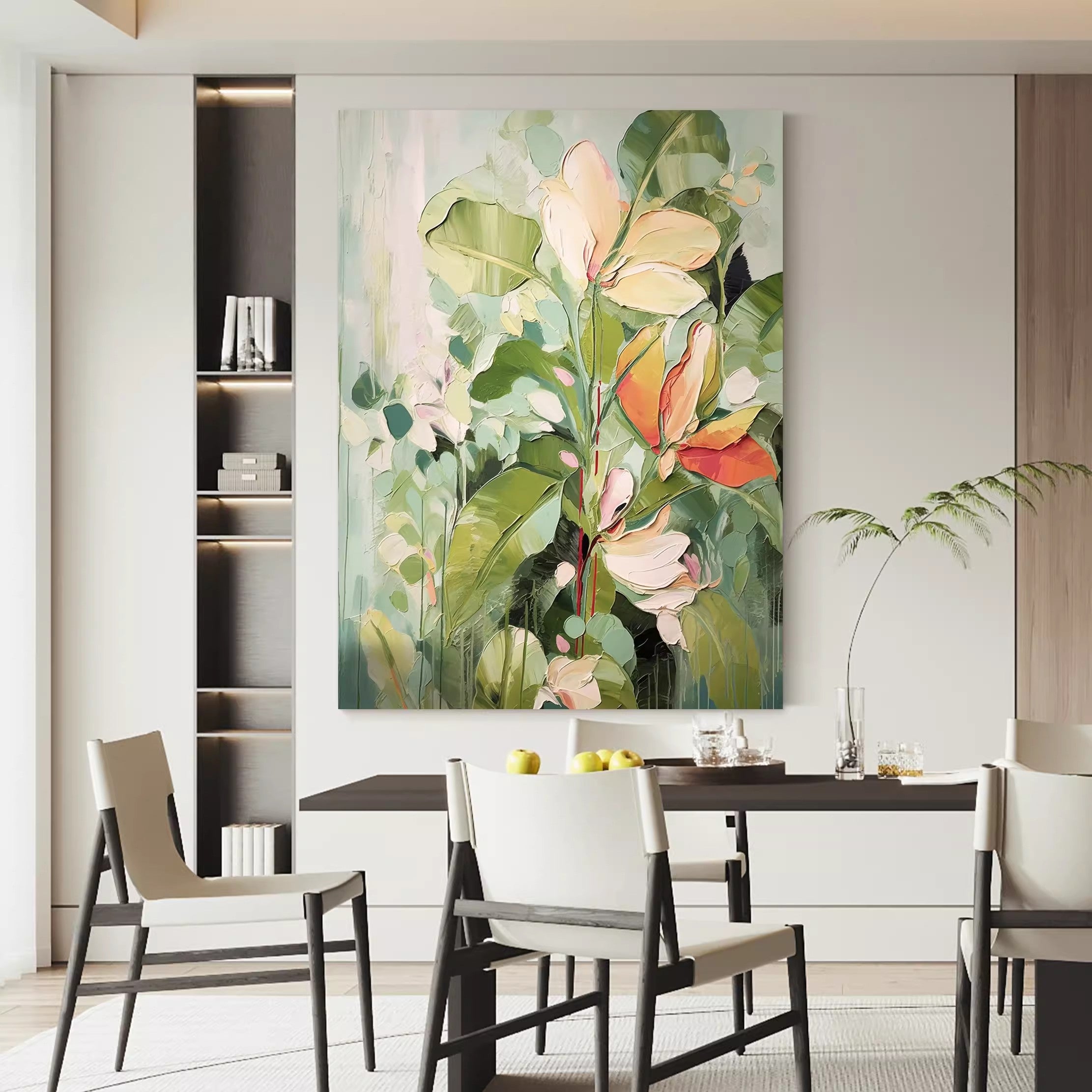 Wall Art Modern Layered Floral Brushwork