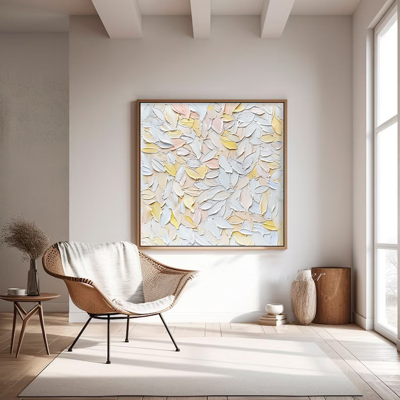 Wall Art Soft Pastel Floral Atmosphere Relief