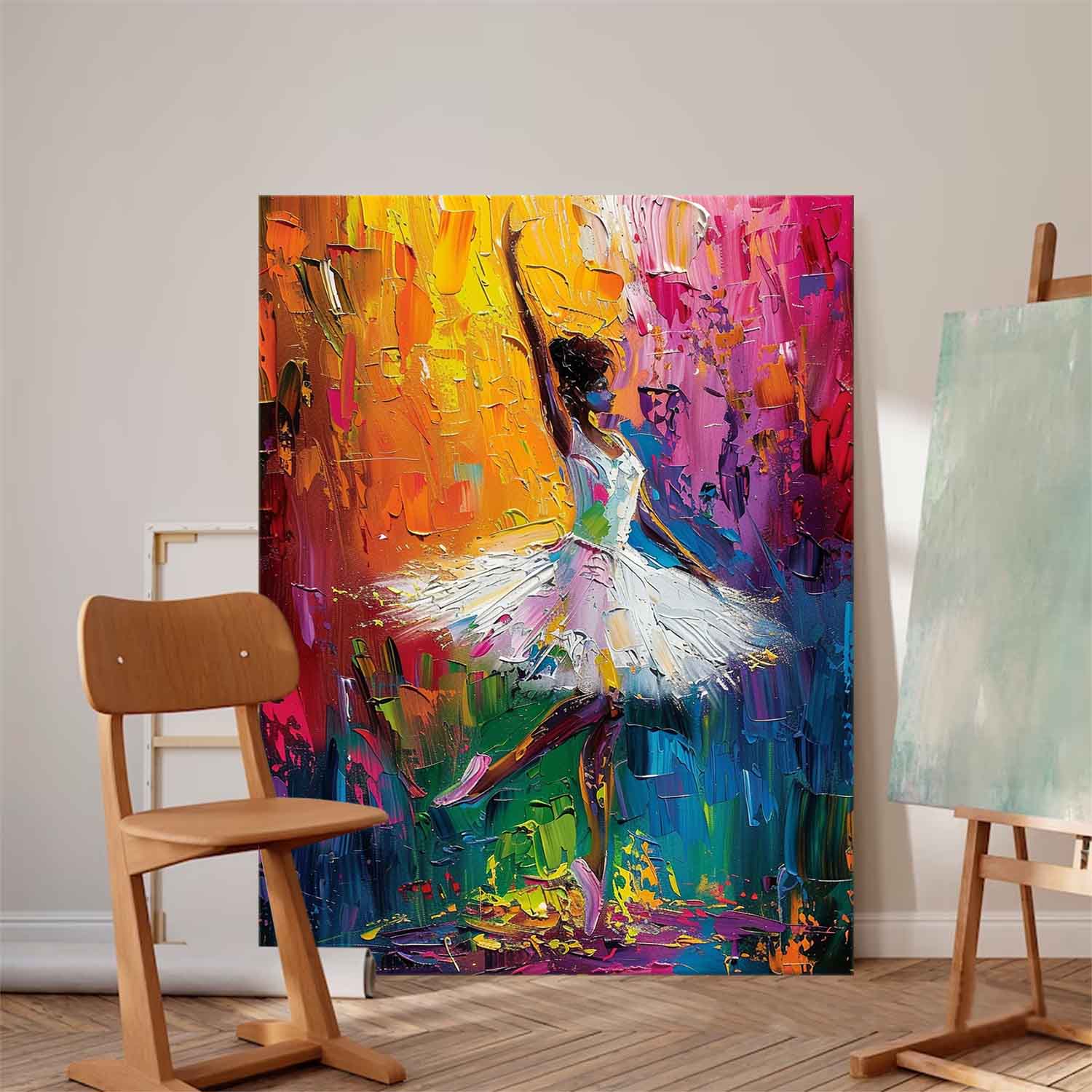 Wall Art Impasto Expressionist Ballerina Energetic