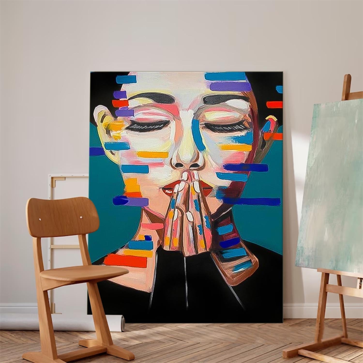 Wall Art Emotional Vibrant Portrait Contemporary