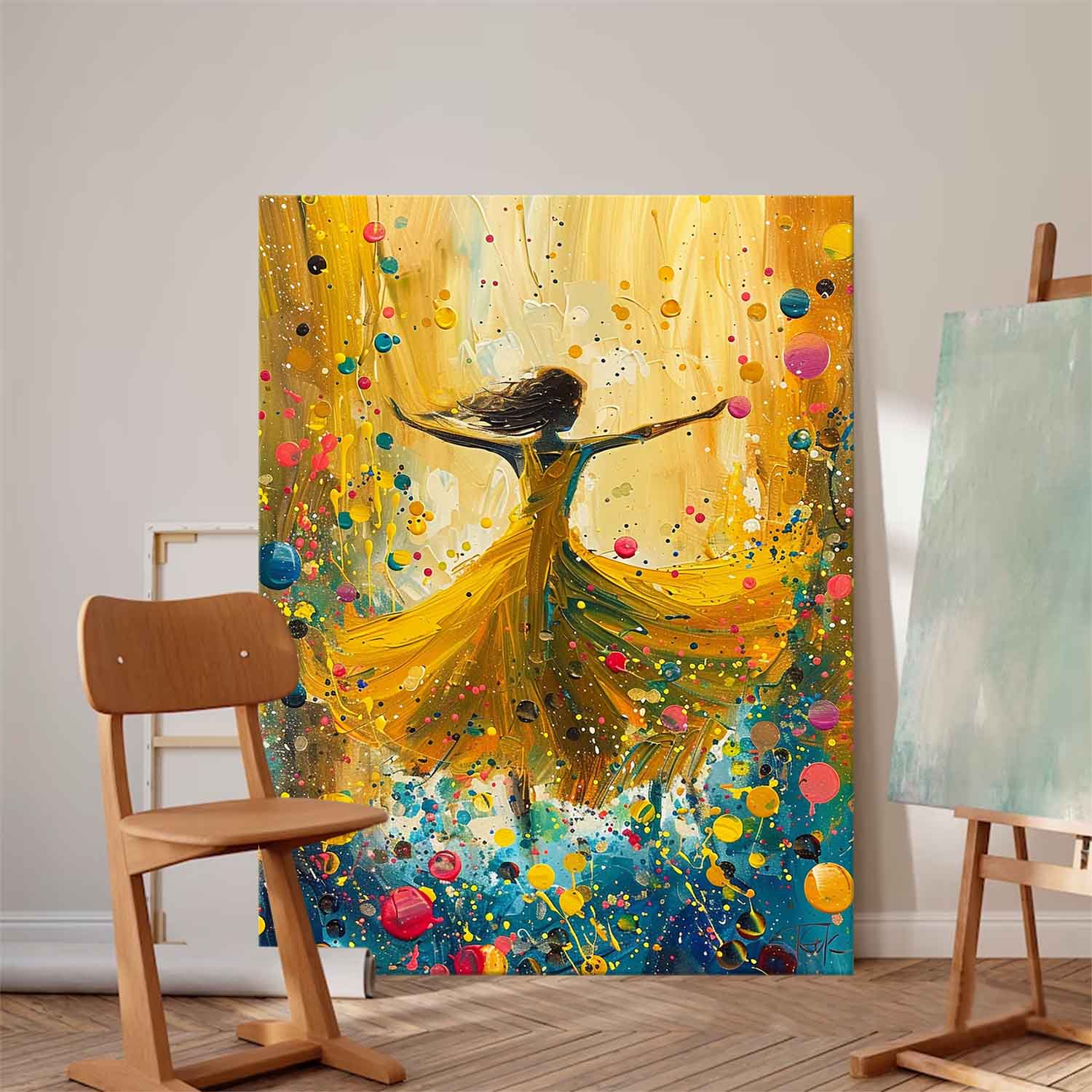 Wall Art Contemporary Energetic Figurative Design