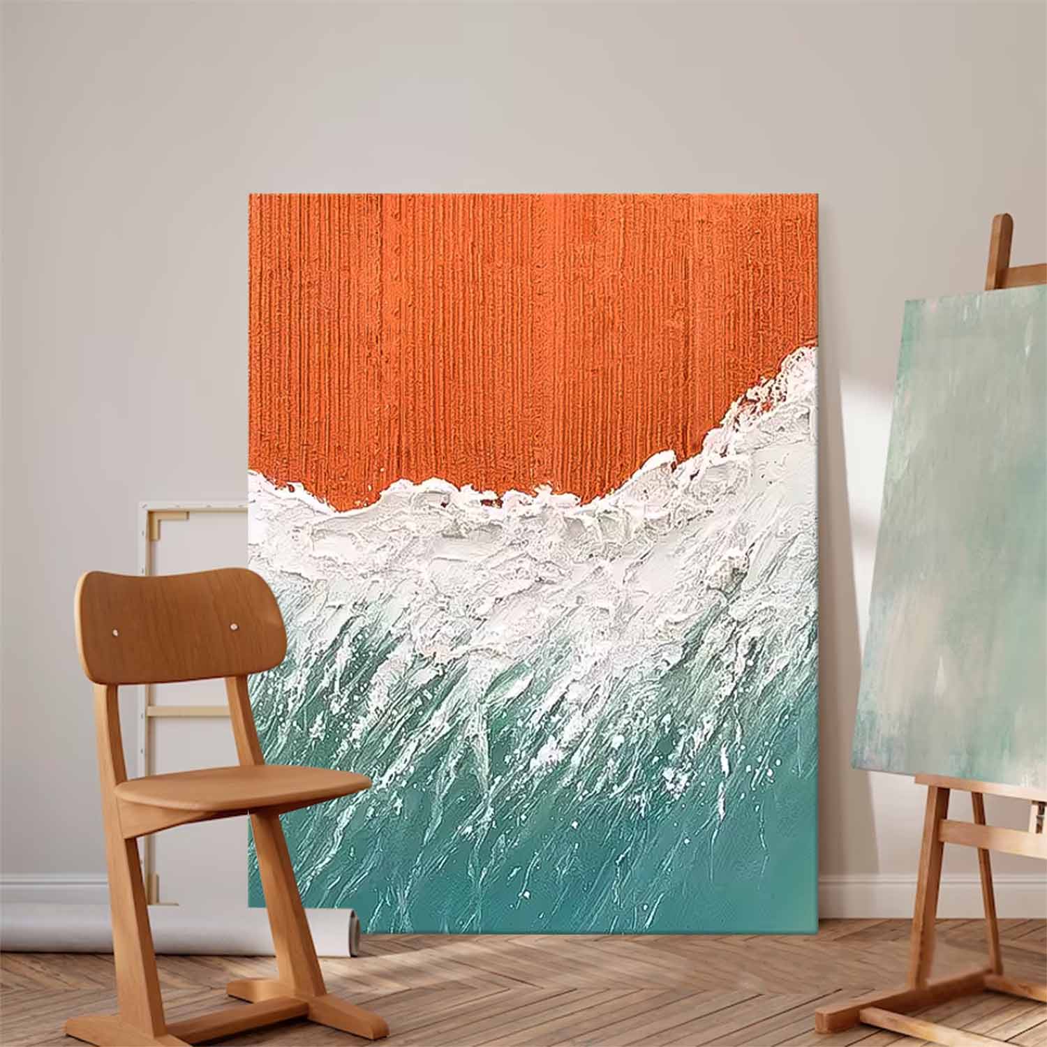 Wall Art Energetic Beach & Ocean Painterly Scene
