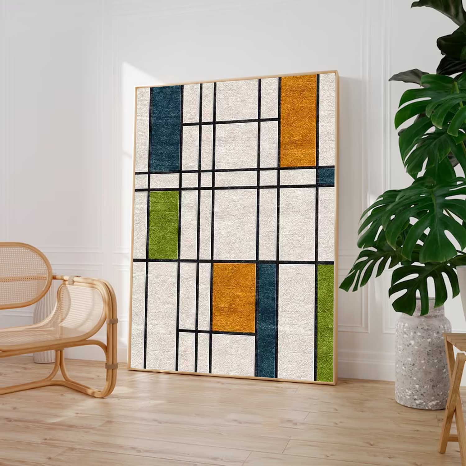 Wall Art De Stijl Geometric Grid Modernist