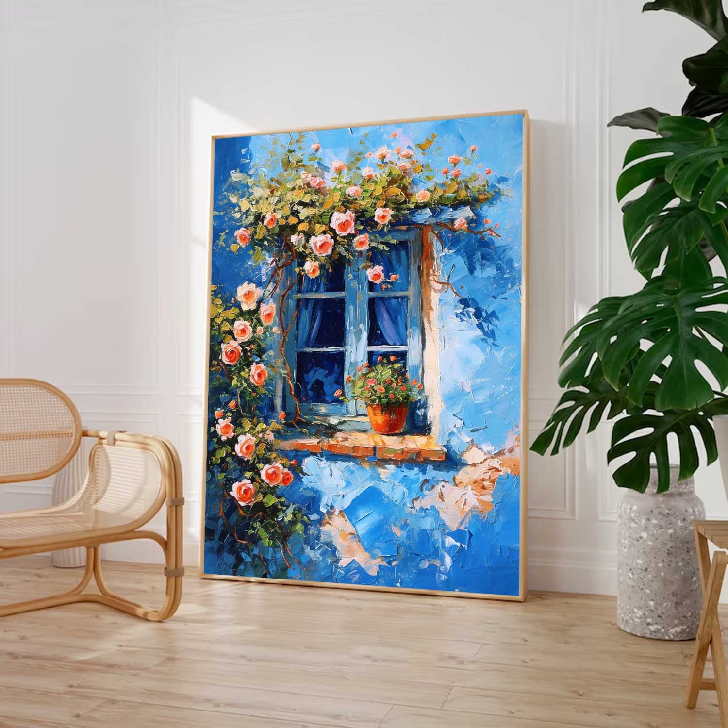 Wall Art Flower Impasto Mediterranean Rustic