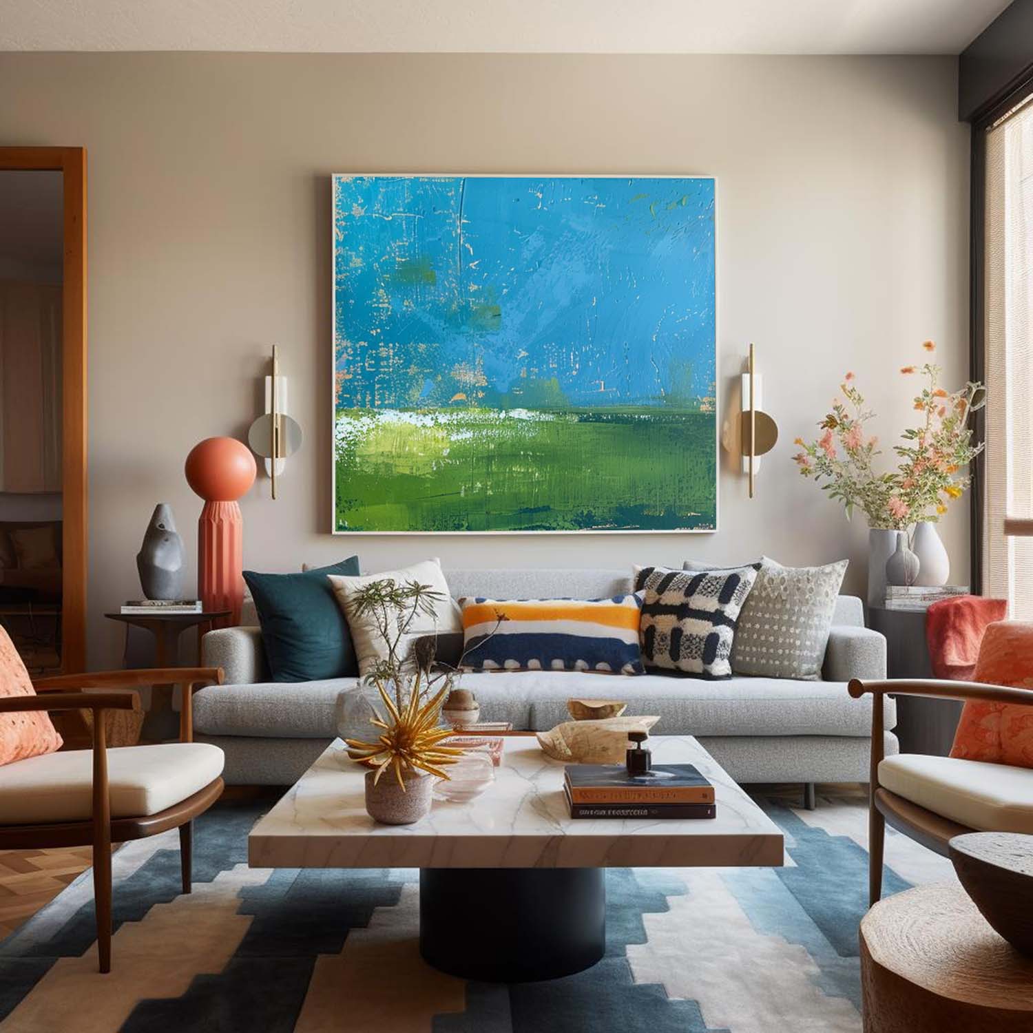 Wall Art Abstract Fresh Healing Nature Vibrant Modern