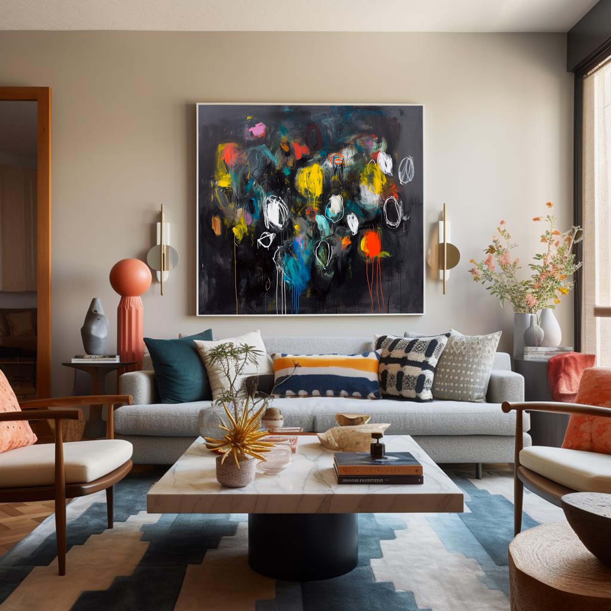 Wall Art Abstract Playful Energetic Retro