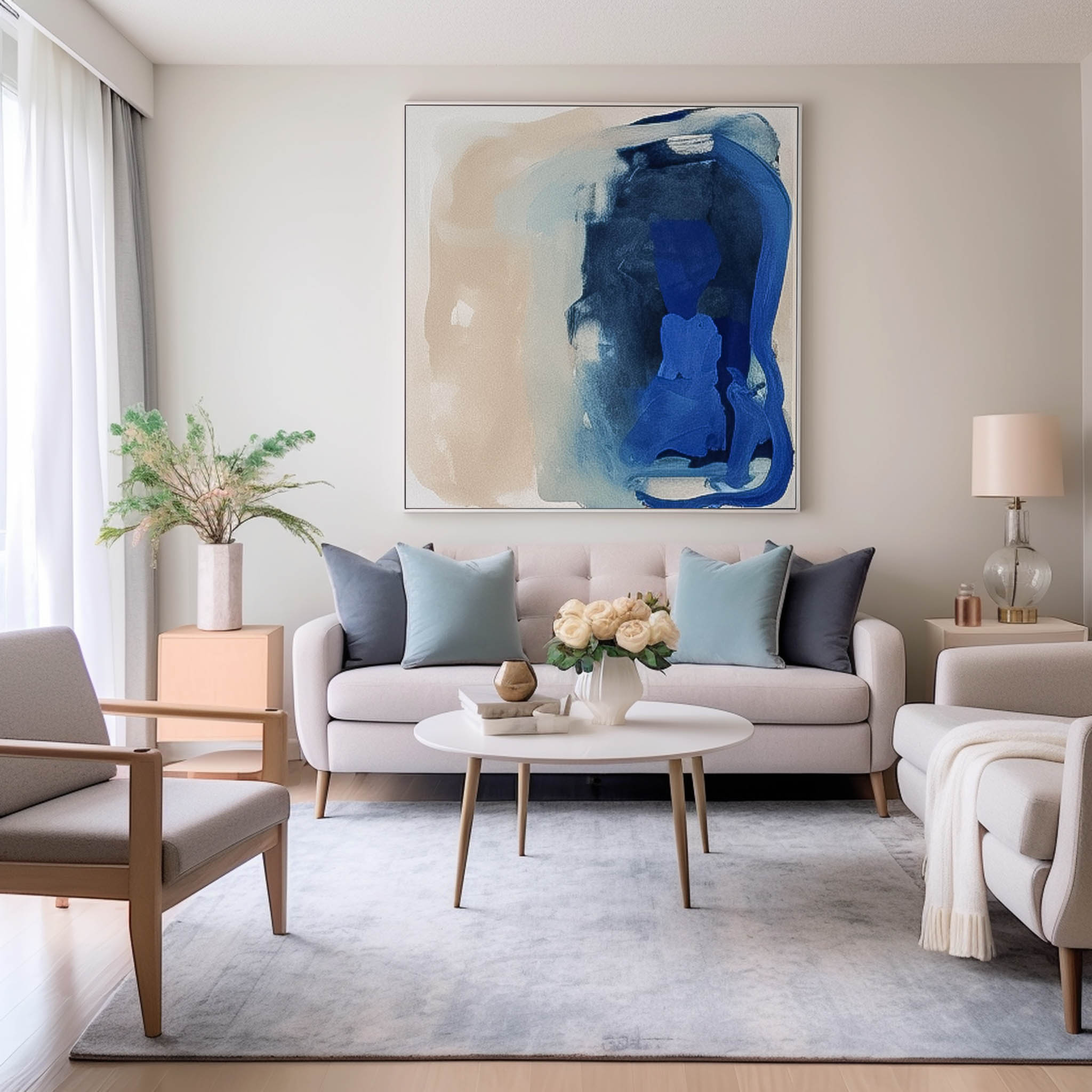Wall Art Abstract Painterly Impasto Brushstroke Playful