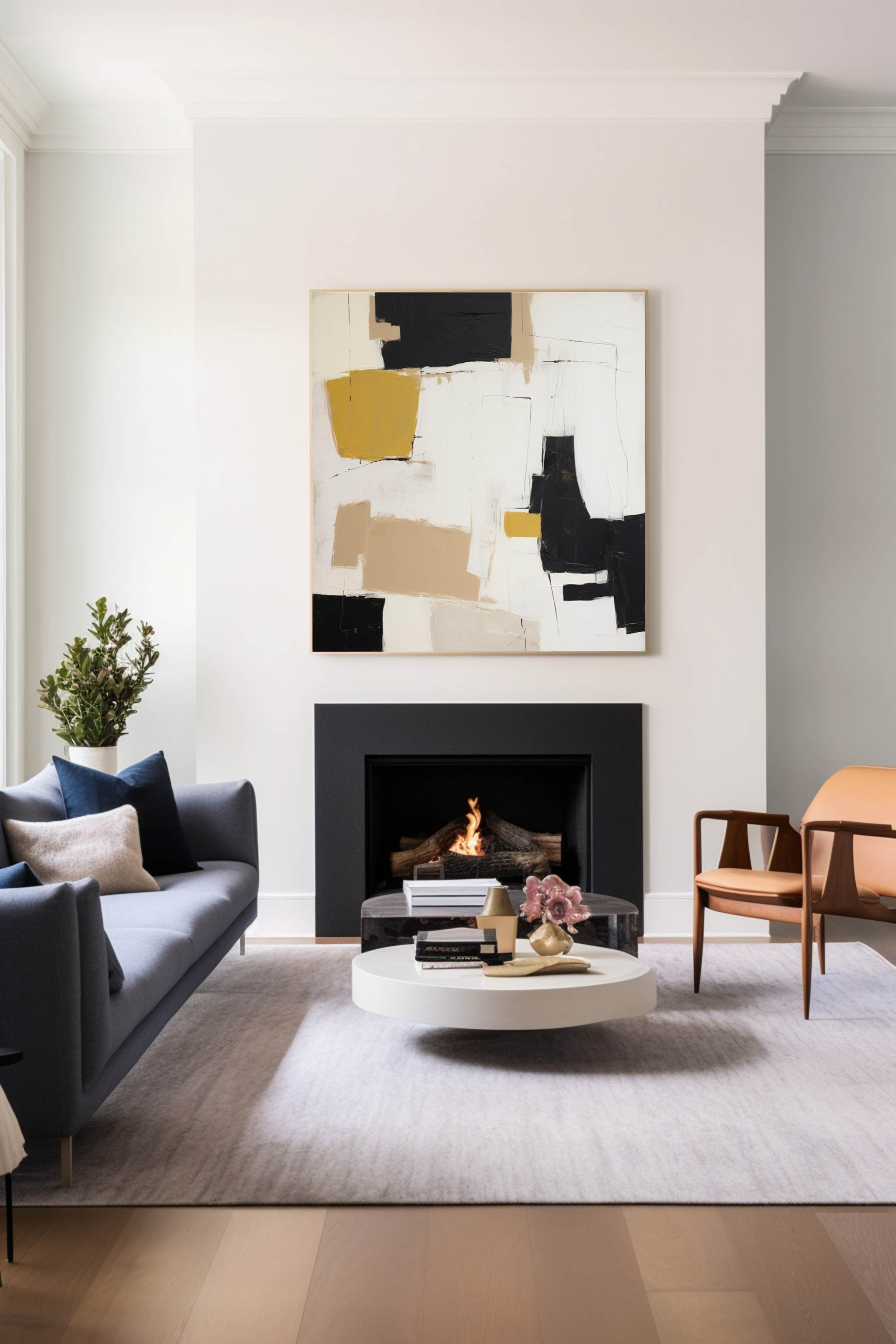 Wall Art Geometric Abstract Warm Irregular