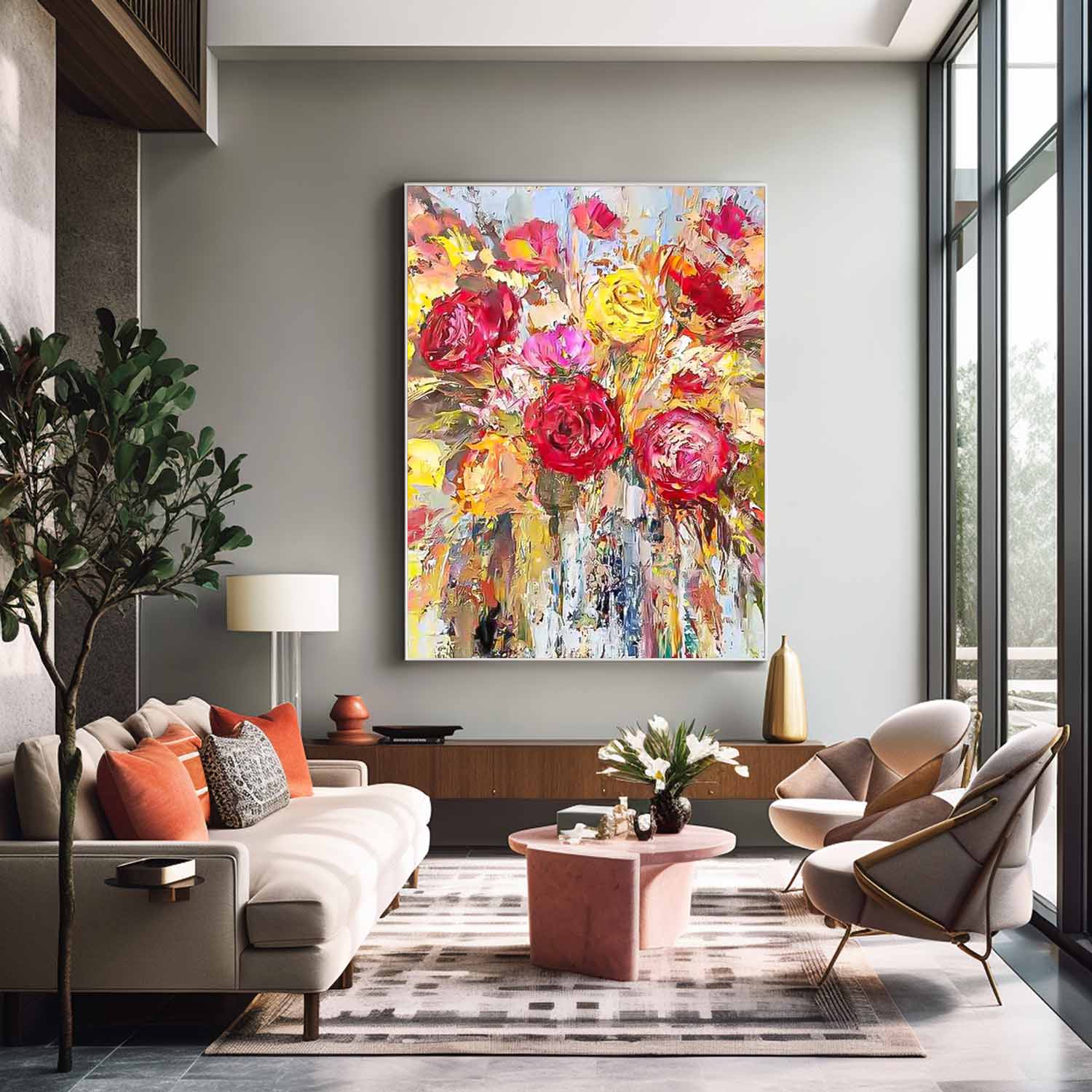 Wall Art Flower Nature Impressionist Cheerful