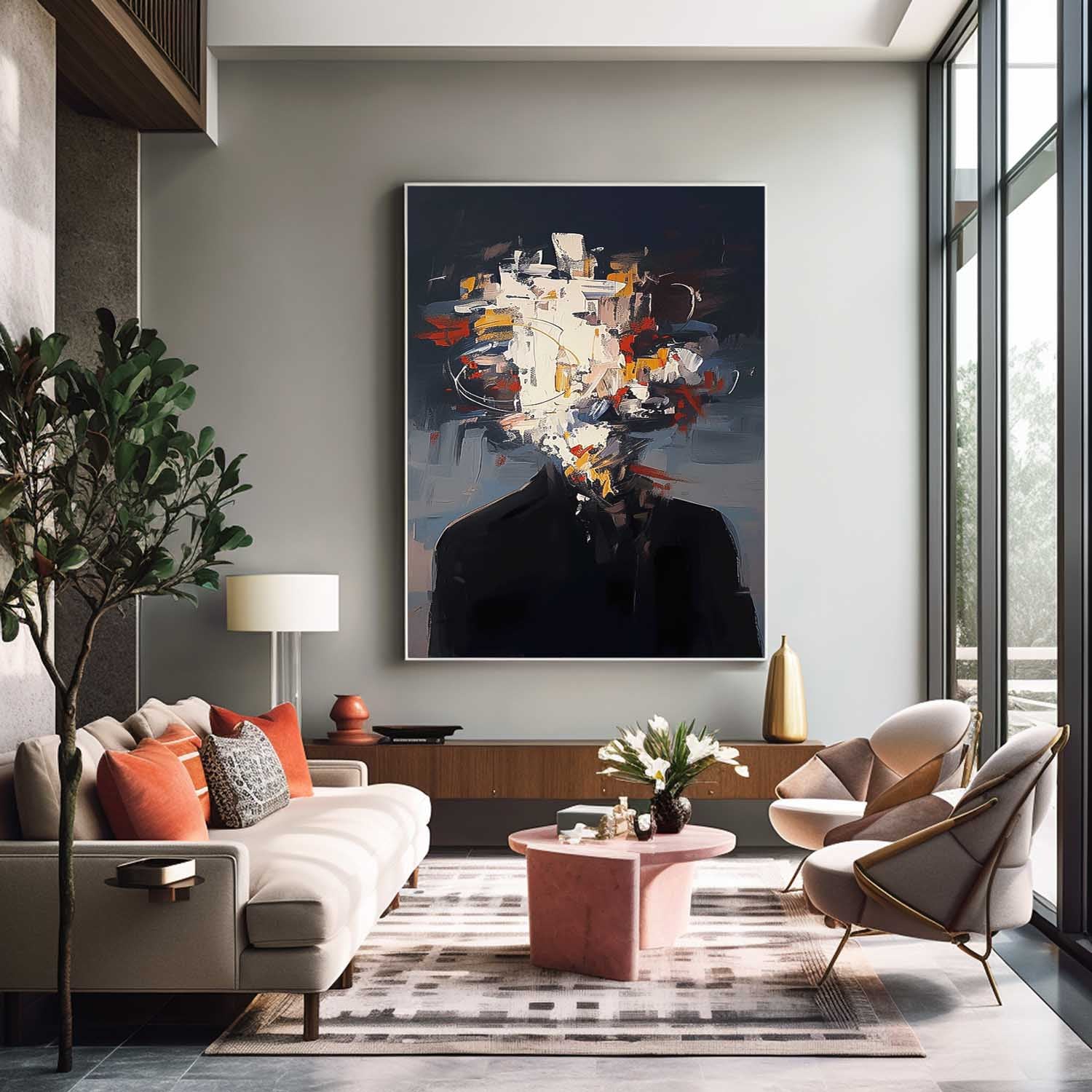 Wall Art Impasto People Energetic Colorful