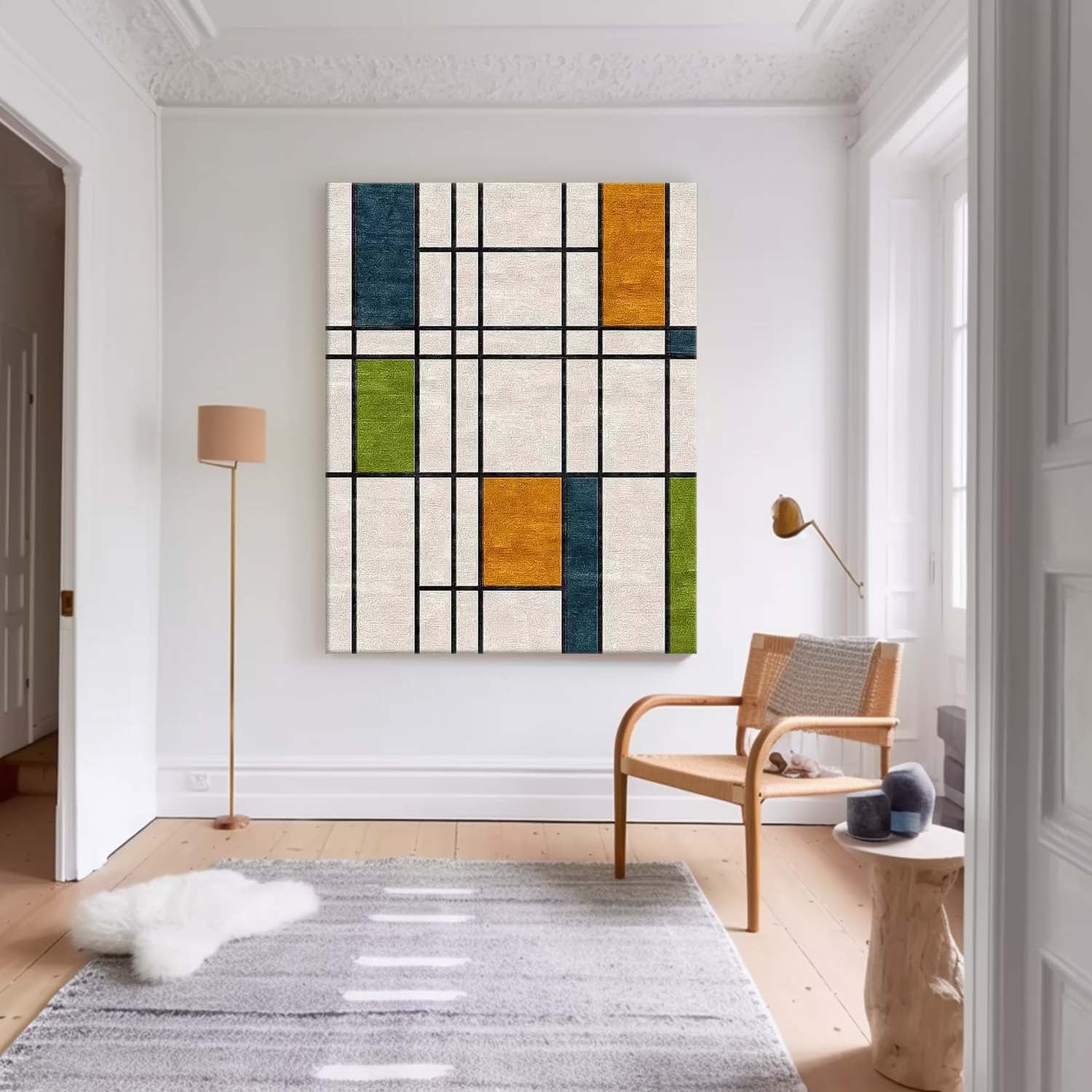 Wall Art De Stijl Geometric Grid Modernist