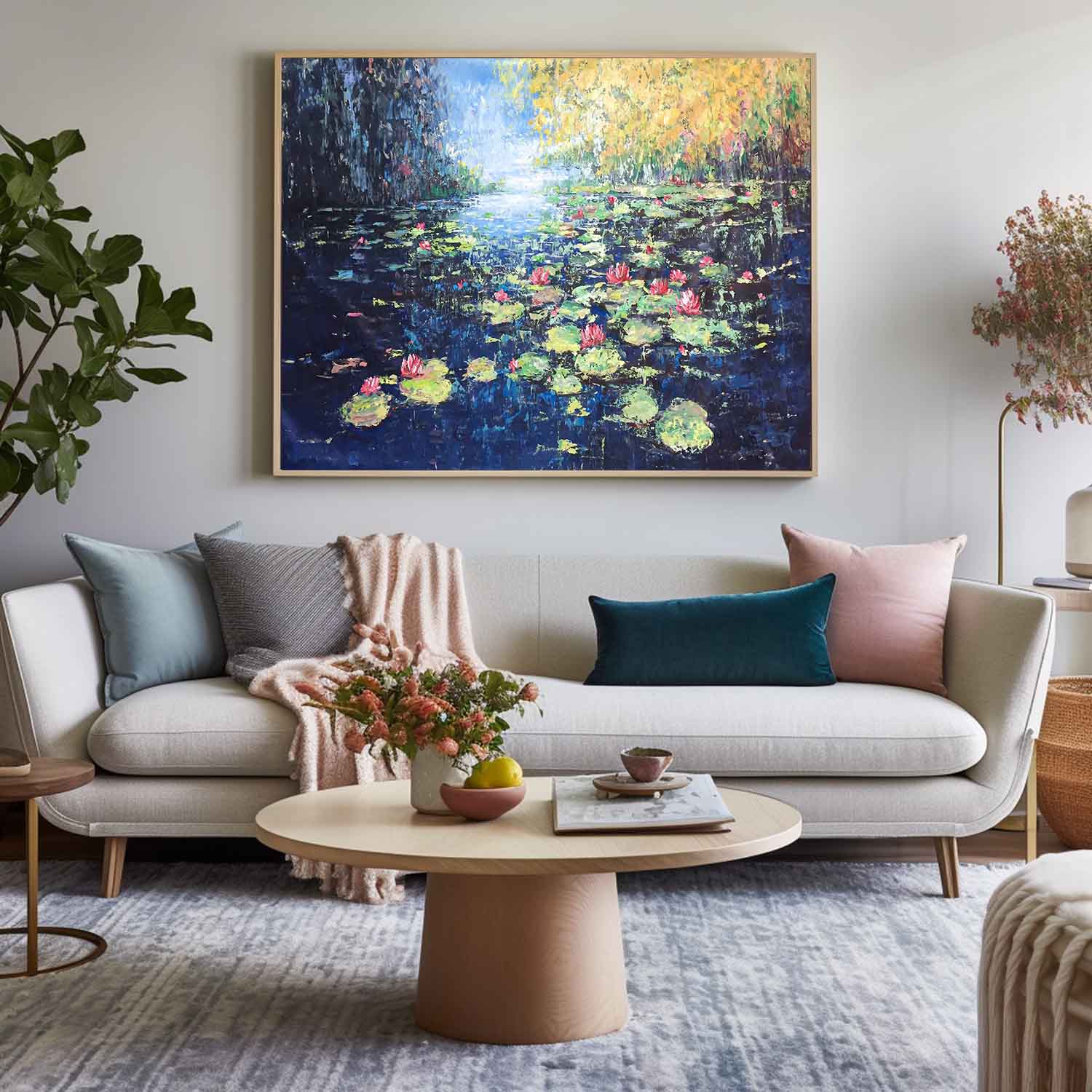 Wall Art Impressionist Water Lily Elegant Modern