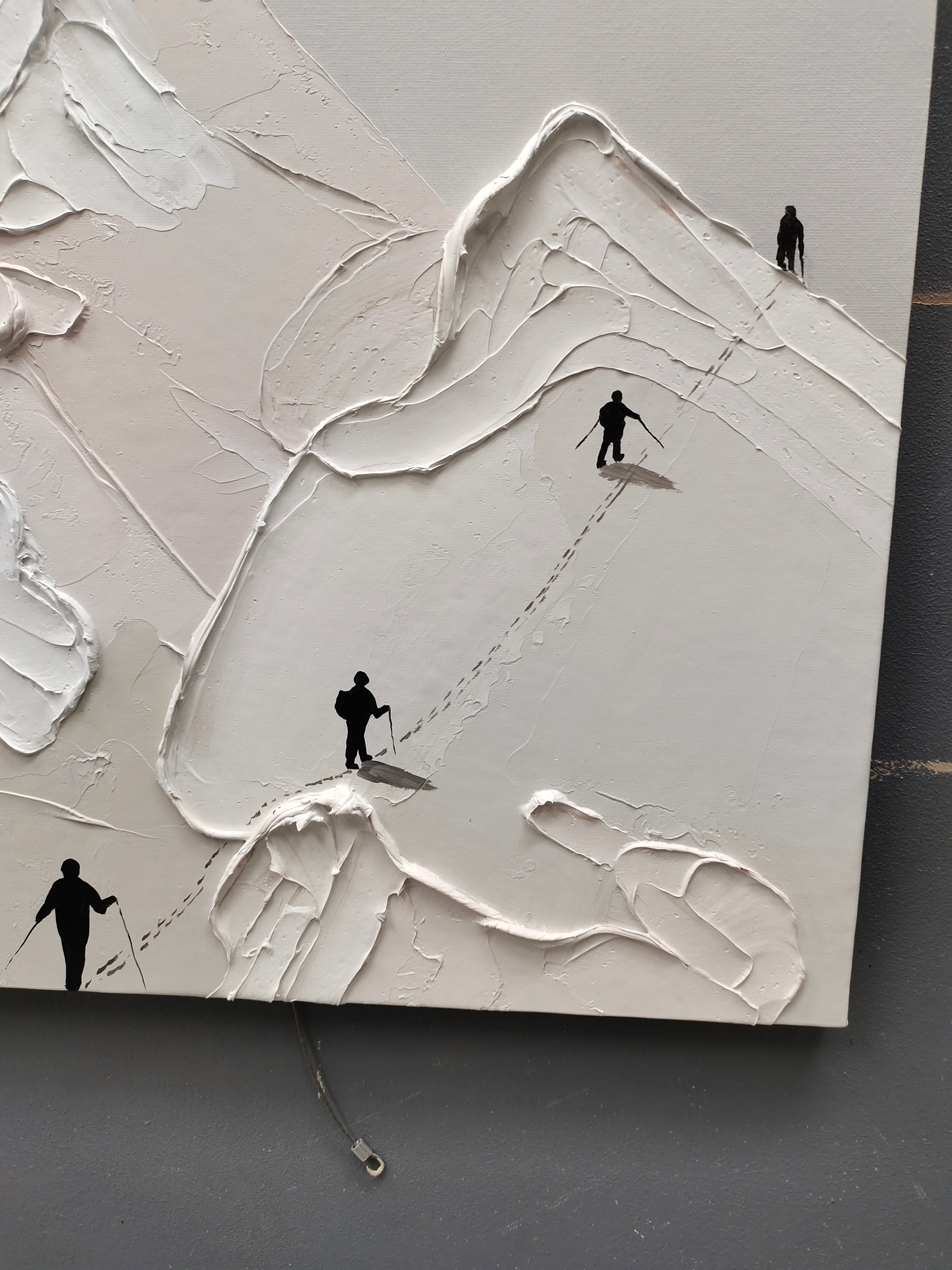 Skier Plaster Art Texture Painting - Letslighting