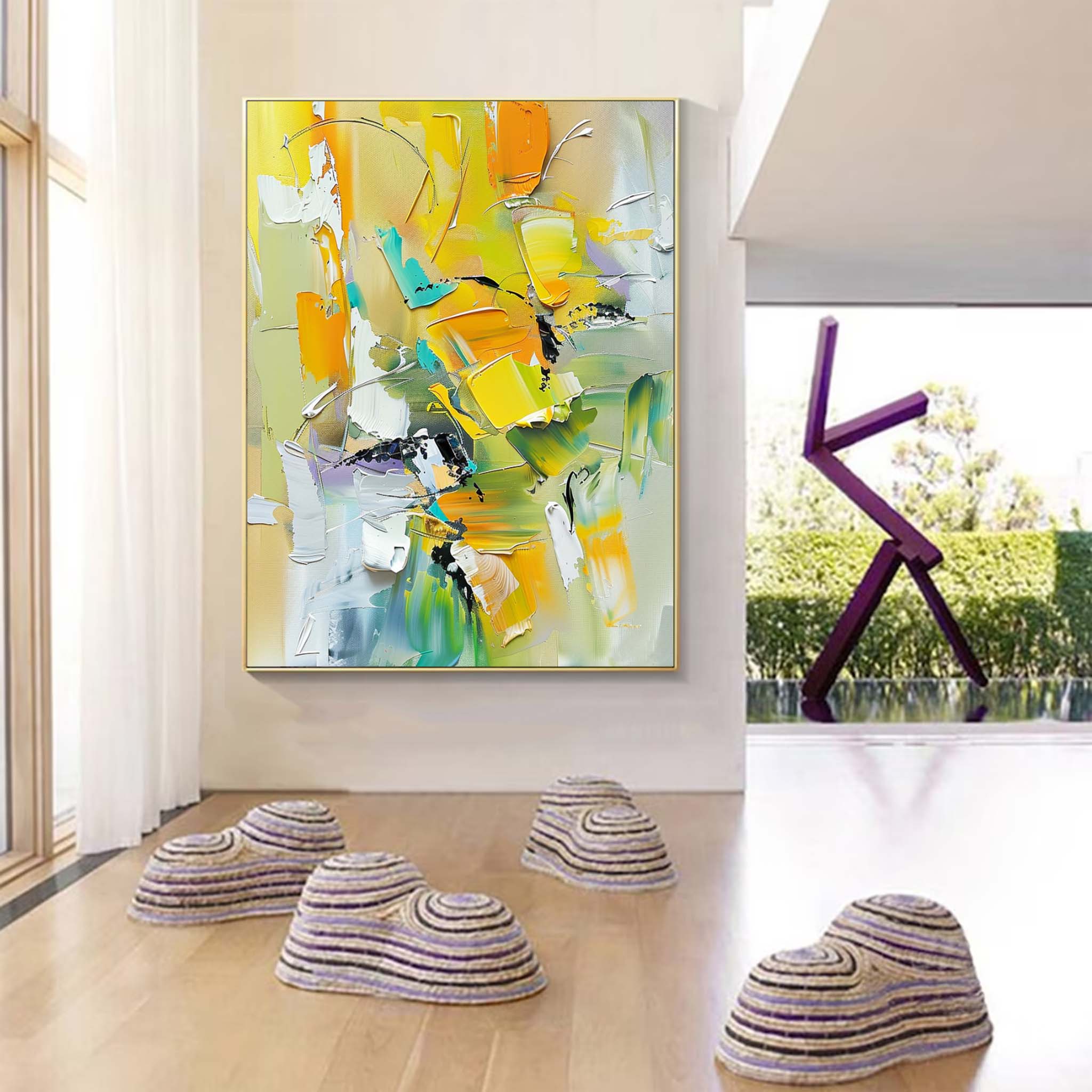 Wall Art Vibrant Impasto Abstract Expressionist