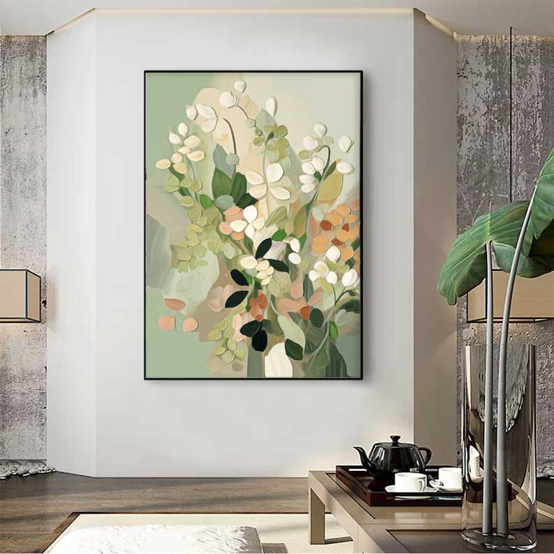 Wall Art Warm Spring Flower Modern Impressionist