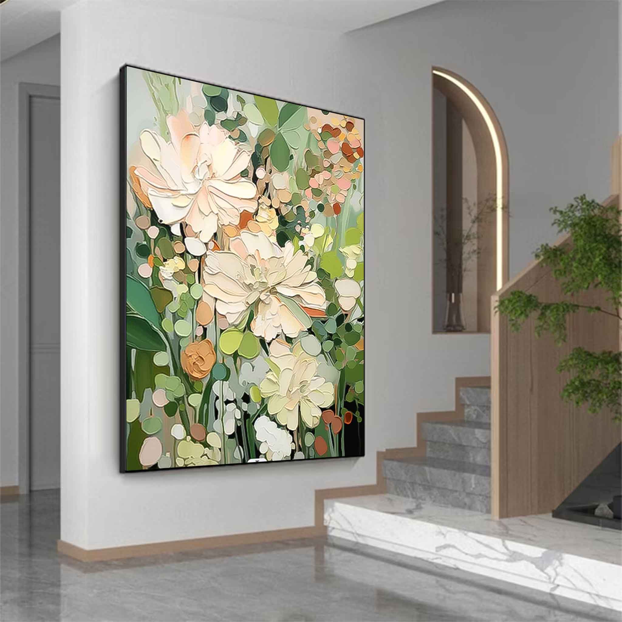 Wall Art Soft Pastel Dahlia Floral