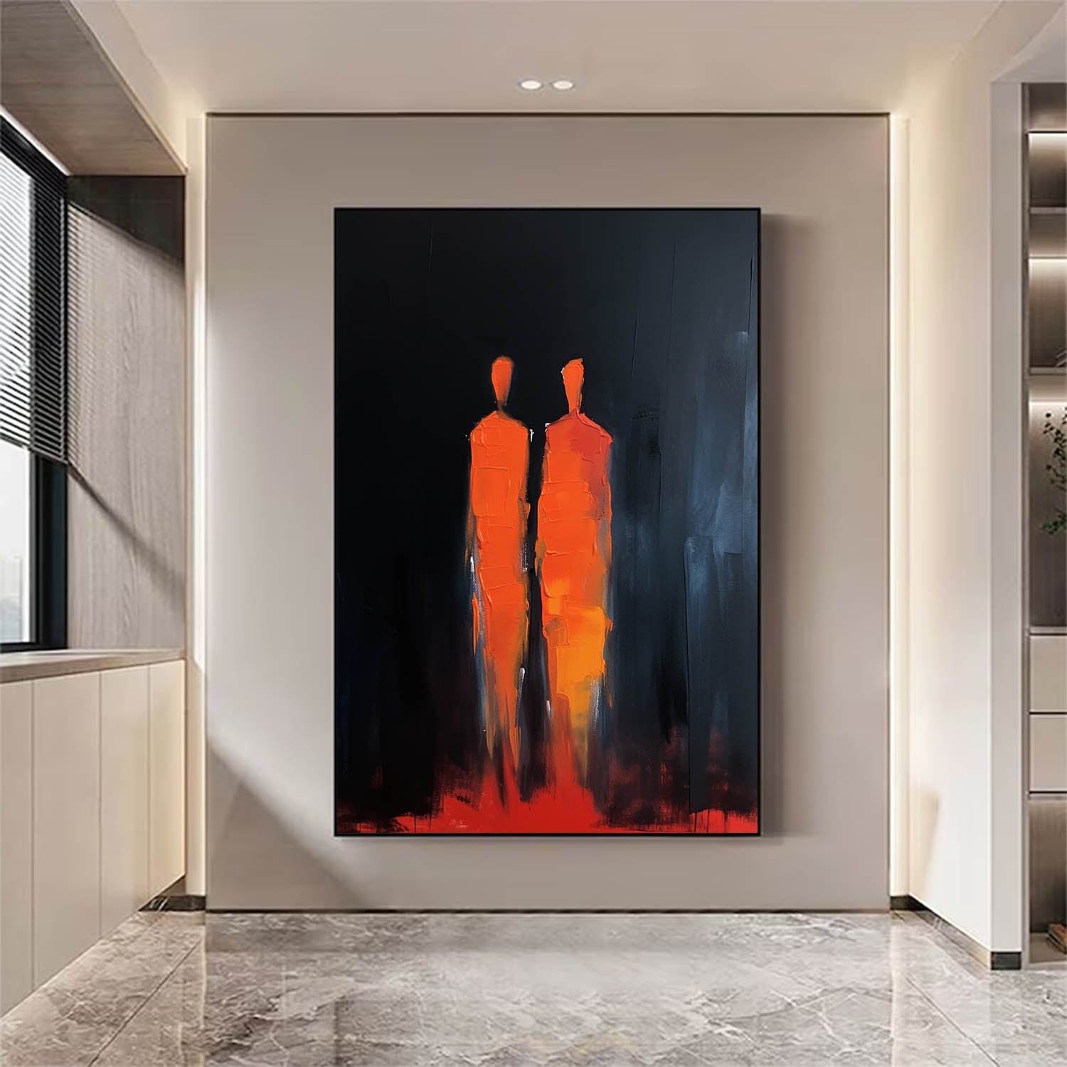Wall Art Impasto People Silhouette Modern Abstract