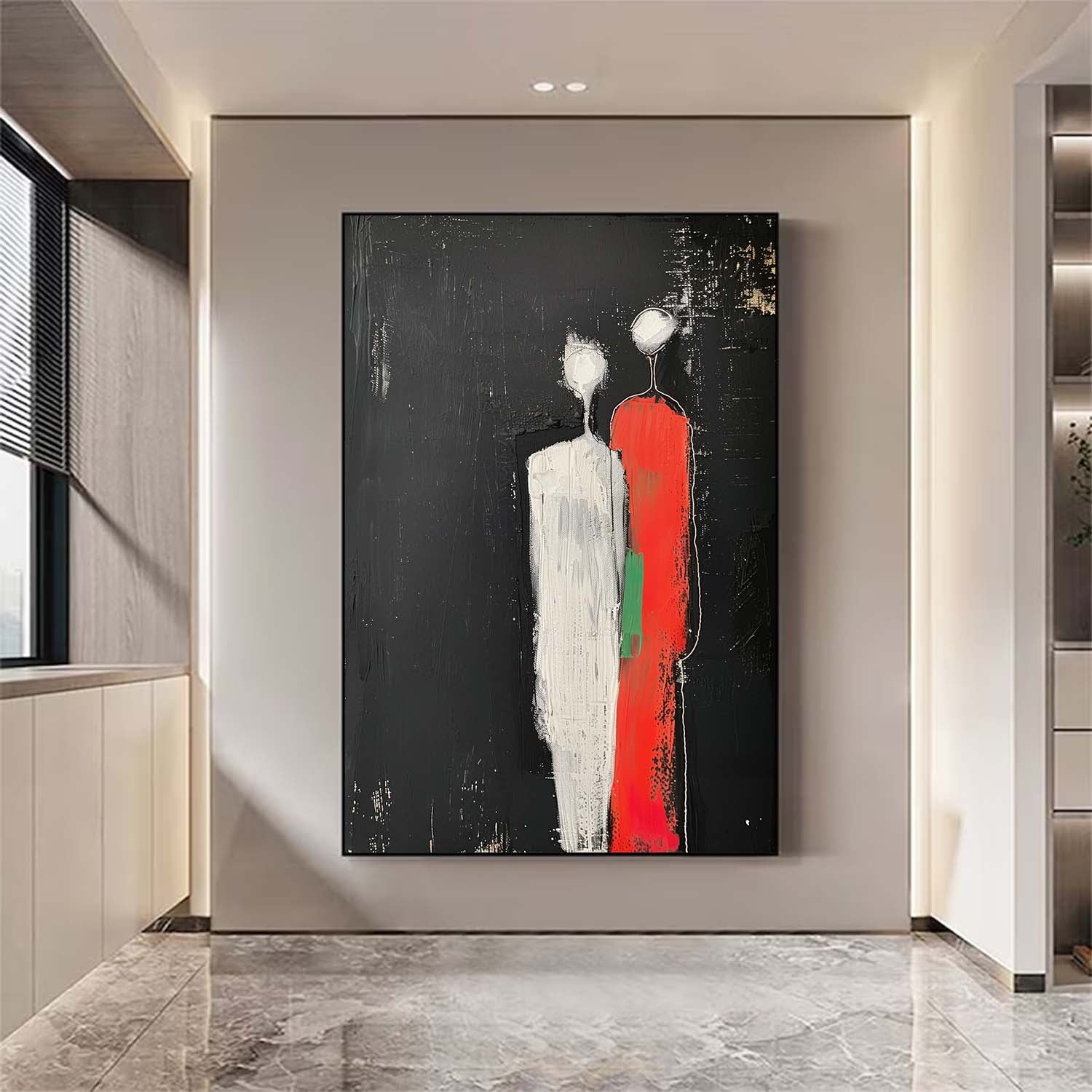 Wall Art Red People Contemporary Minimalist
