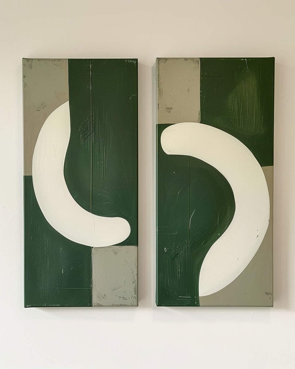 Wall Art Twin Crescent Forms