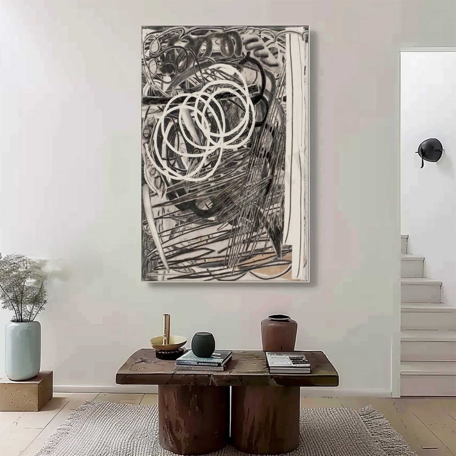 Wall Art Vertical Expressionist Painting