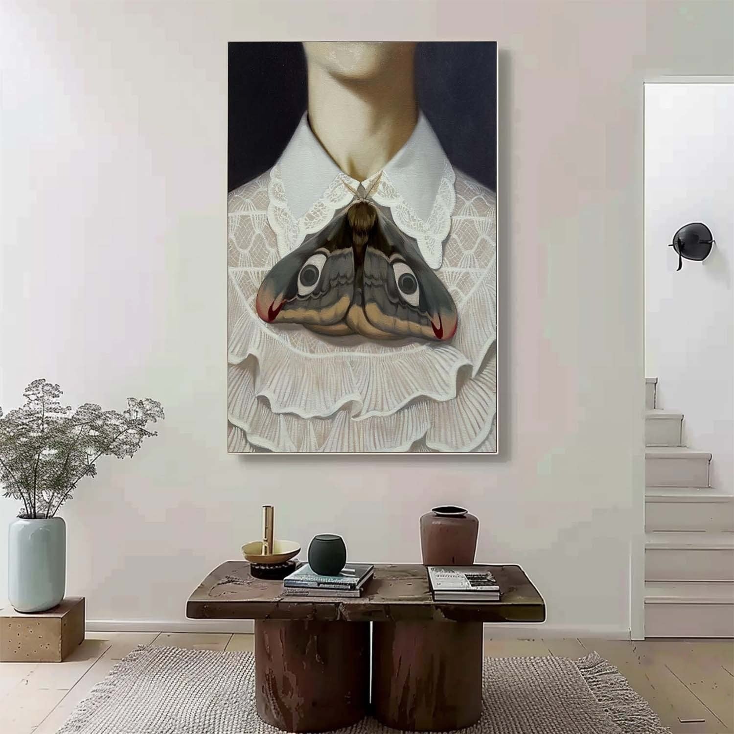 Wall Art Rectangle Surreal Art Moth Portrait