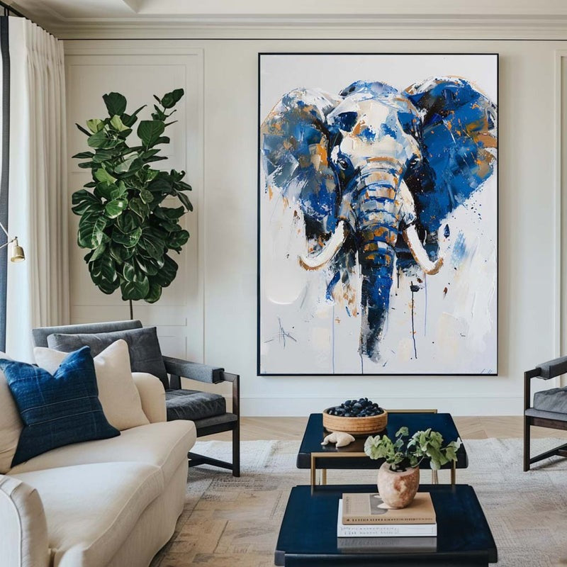 Blue Elephant Painting