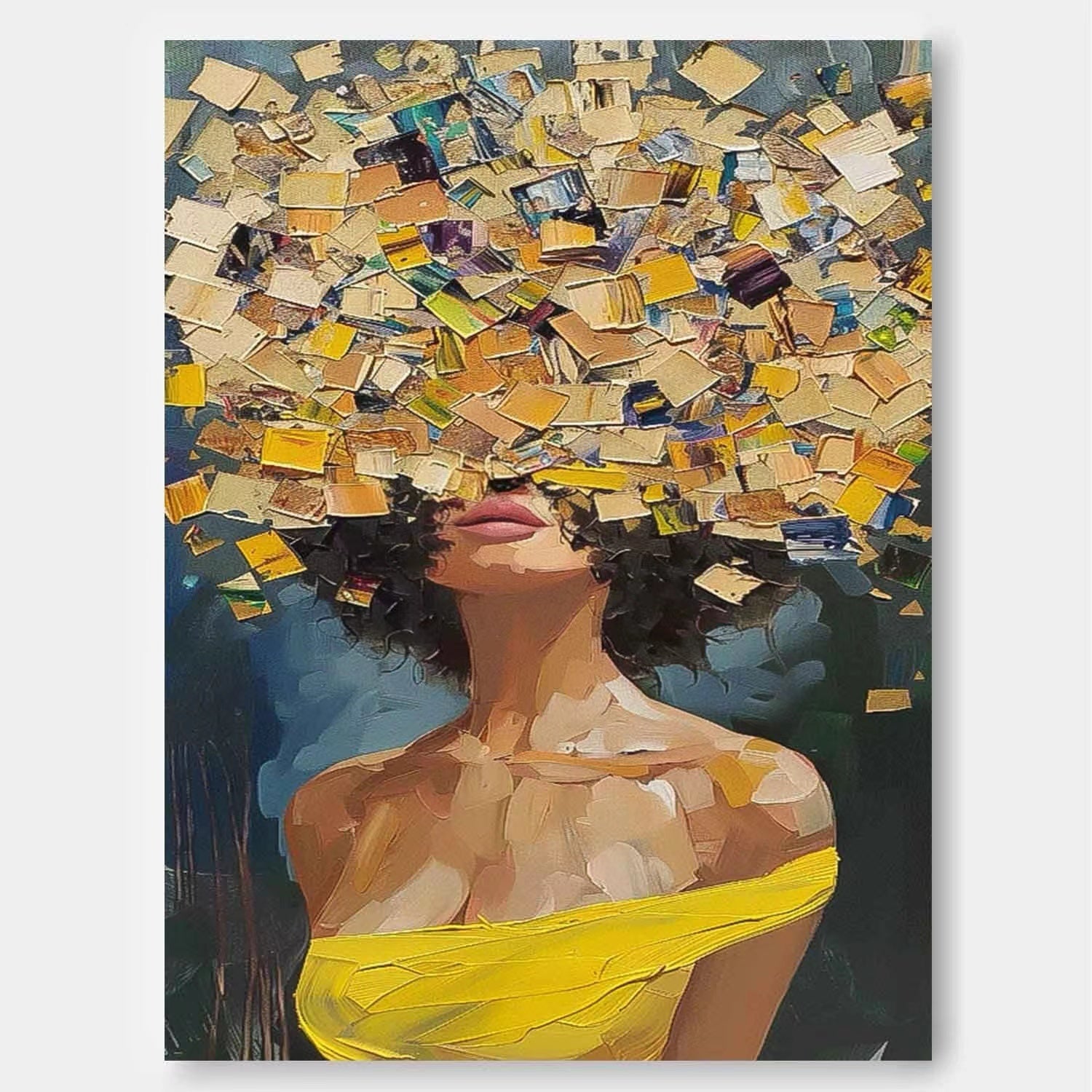 Abstract Woman Portrait Impasto Canvas Wall Art