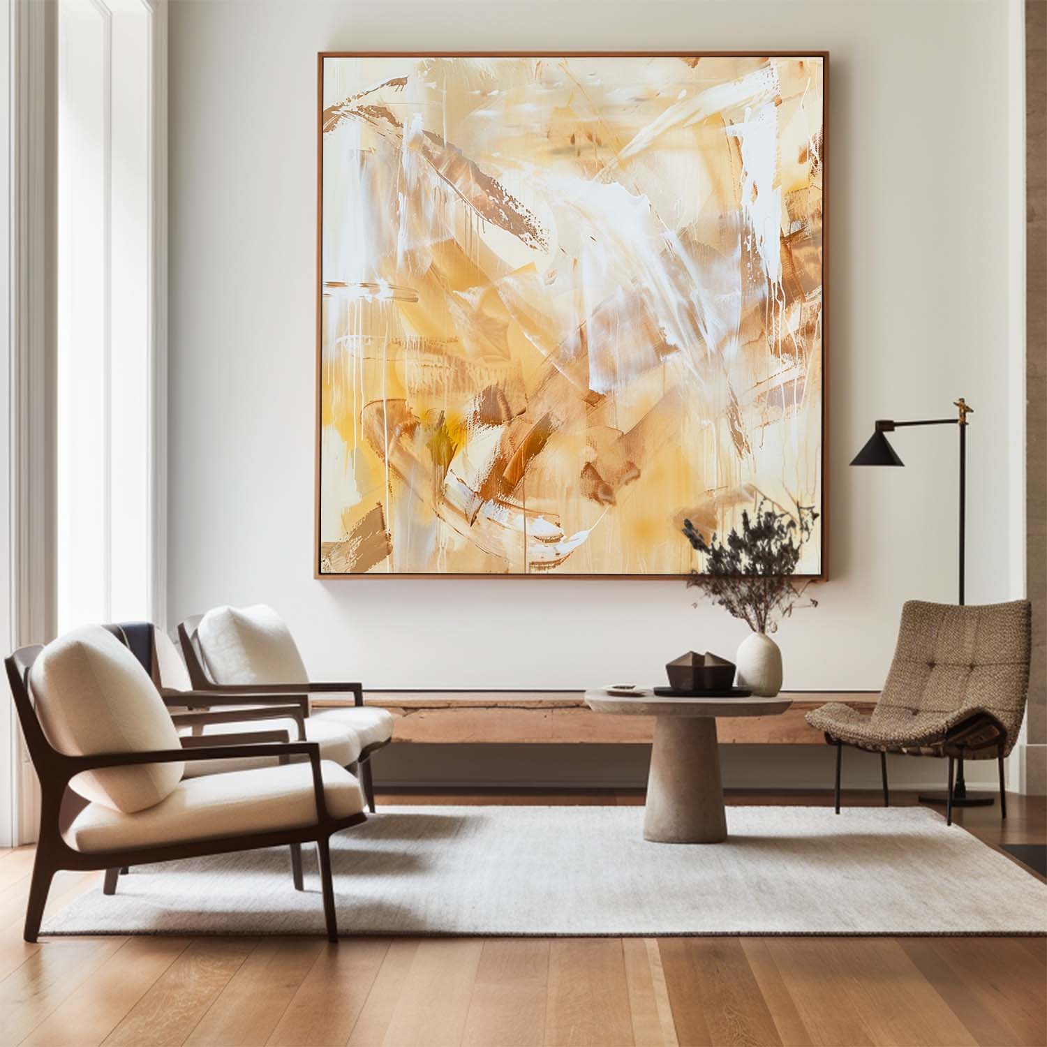 Wild Ochre Branches Modern Painting