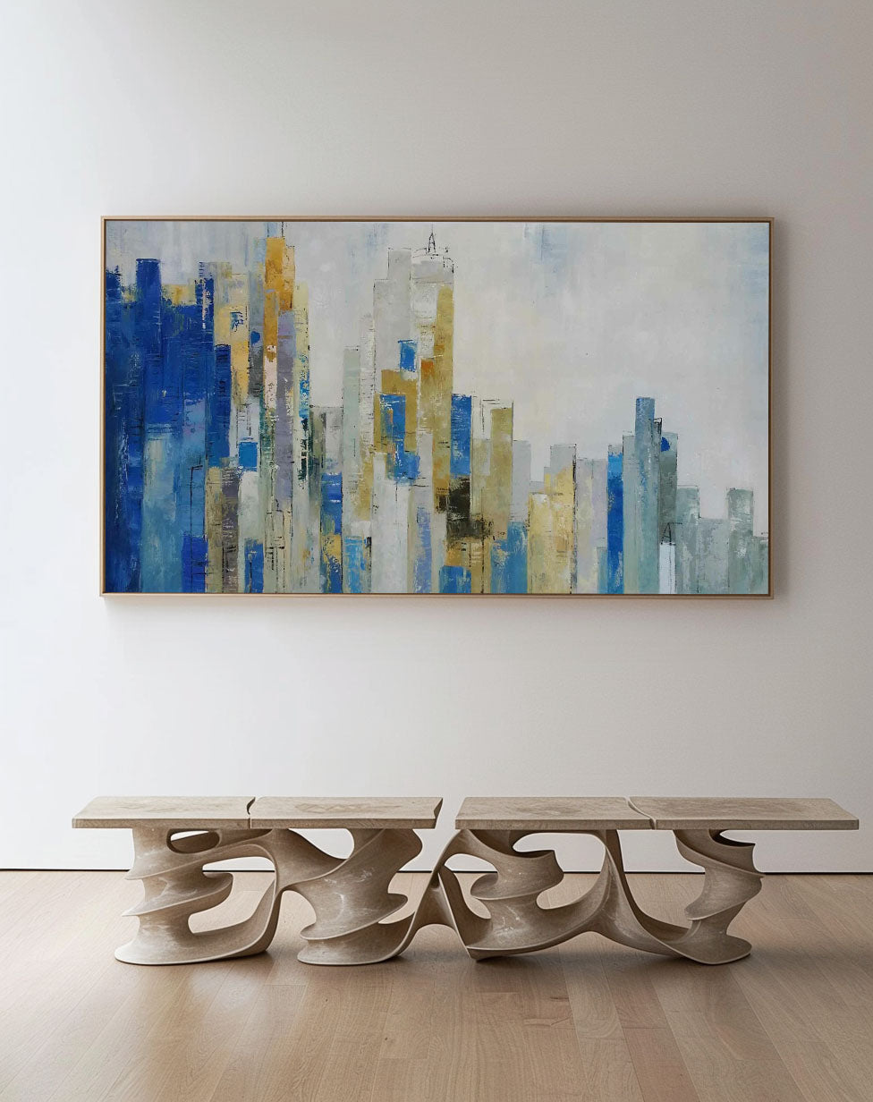Large Original Abstract Urban Skyline Art URP01 - Neutralighting