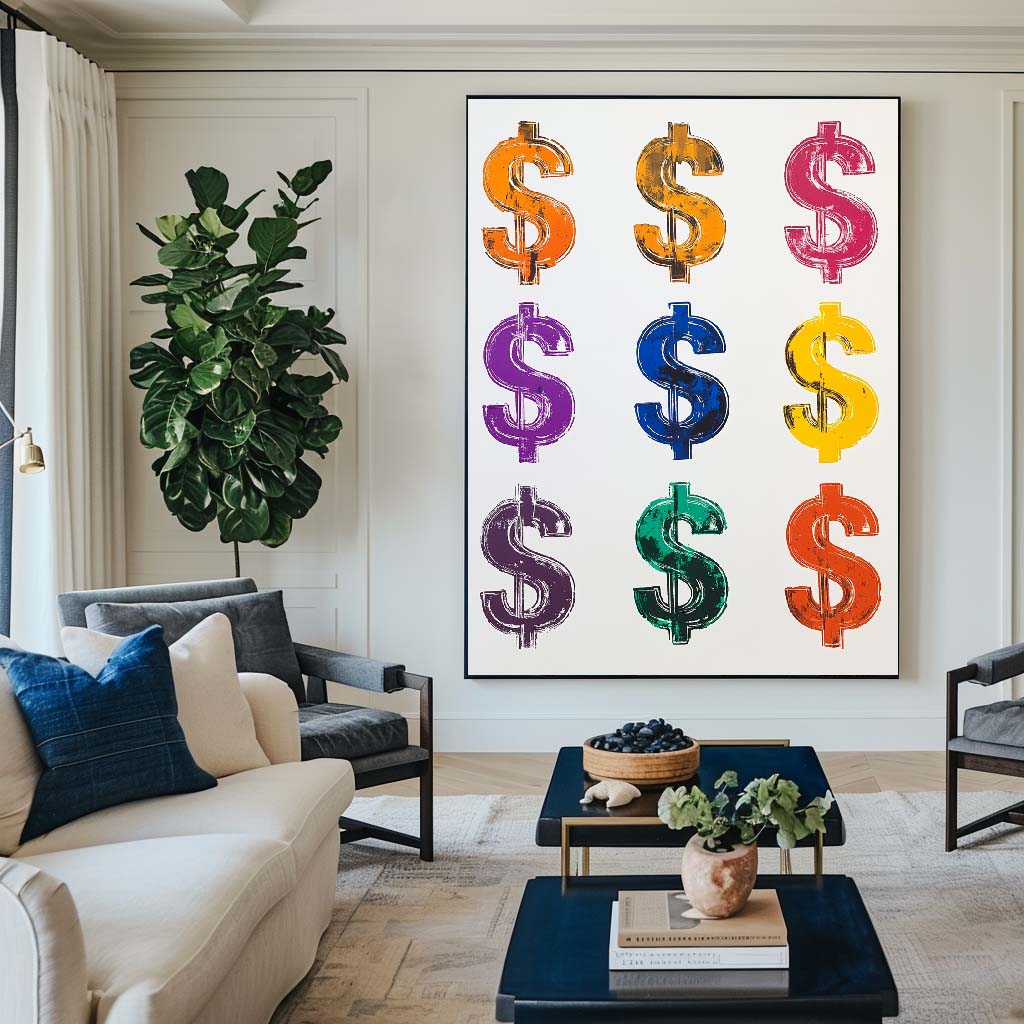 Retro Pop Dollar Canvas Wall Art Print
