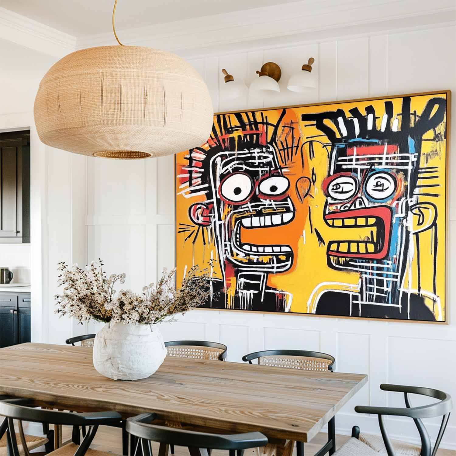 Basquiat Style Abstract Canvas Wall Art