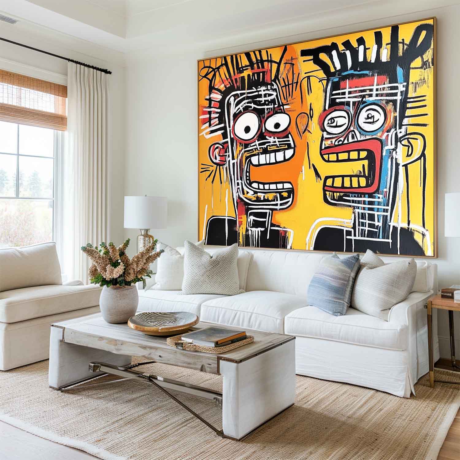 Basquiat Style Abstract Canvas Wall Art