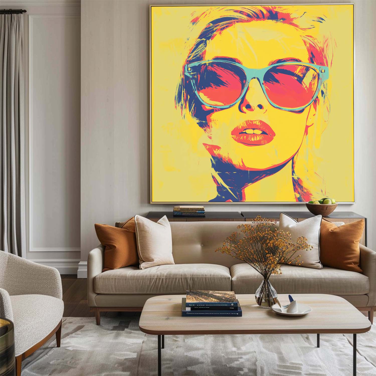Pop Art Woman Portrait Canvas Wall Art