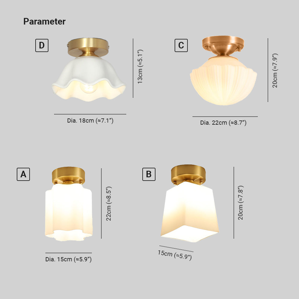 Arisha Retro Metal Flush Mount Ceiling Light Brass - Neutralighting