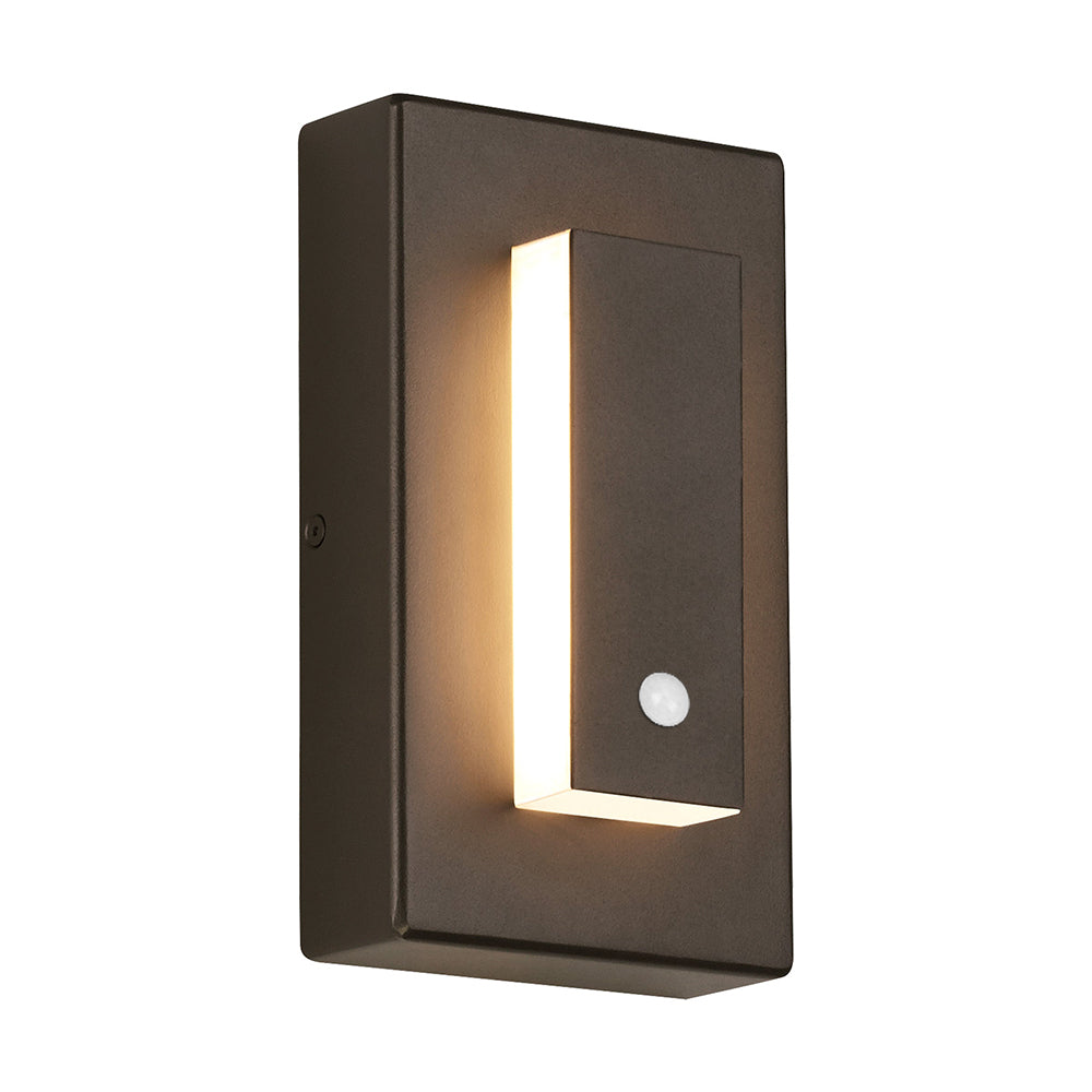 Kasso Modern Square Metal Outdoor Wall Lamp, Dark/Gray Bronze - Neutralighting