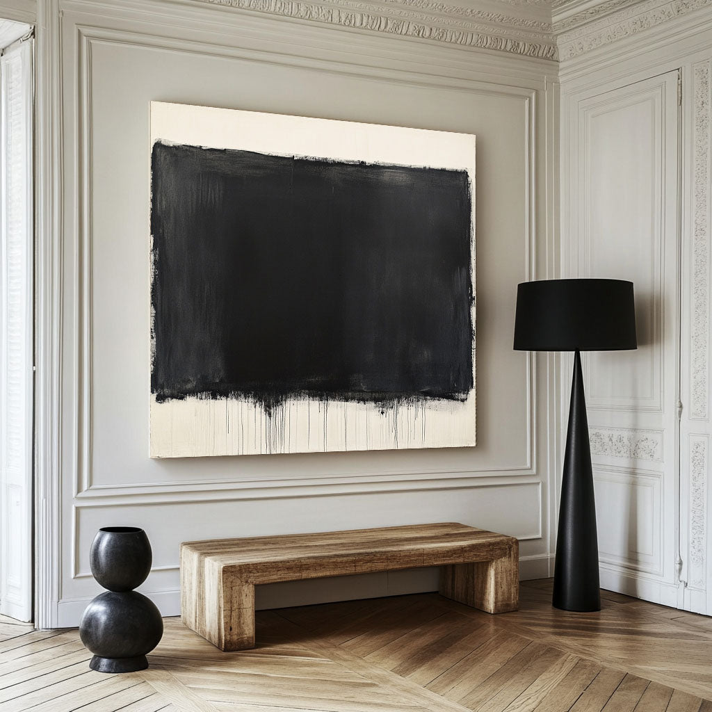 Kael Black Color Field Abstract Canvas Art