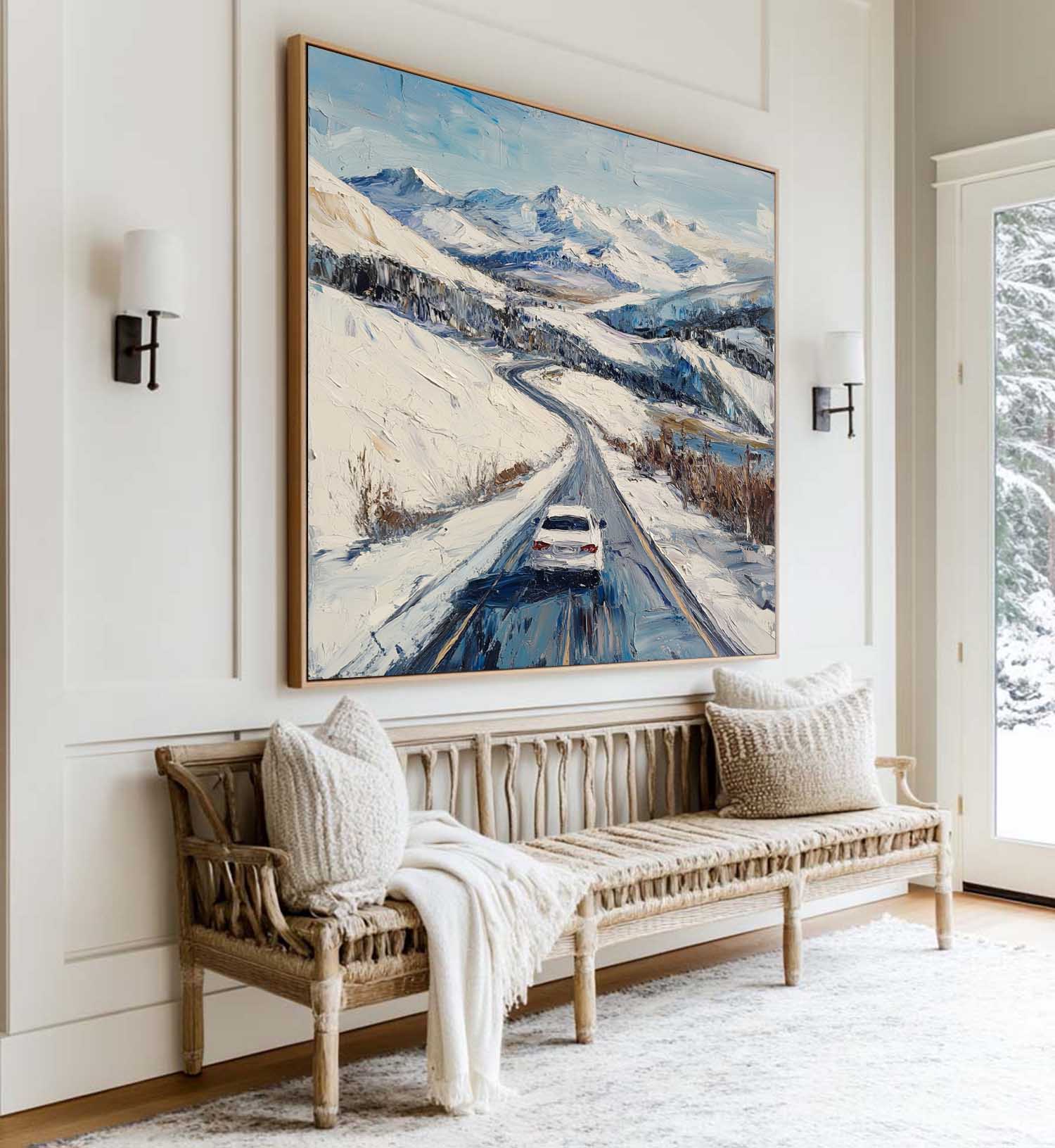 Snowy Mountain Road Painting