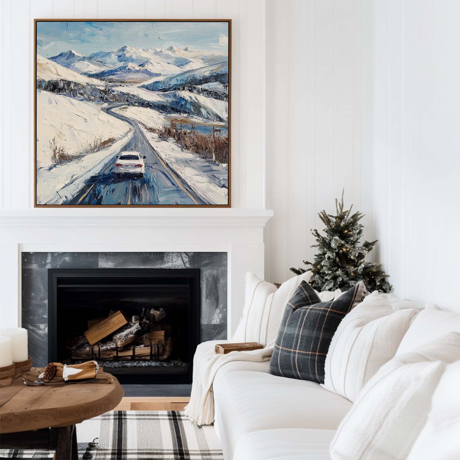 Snowy Mountain Road Painting
