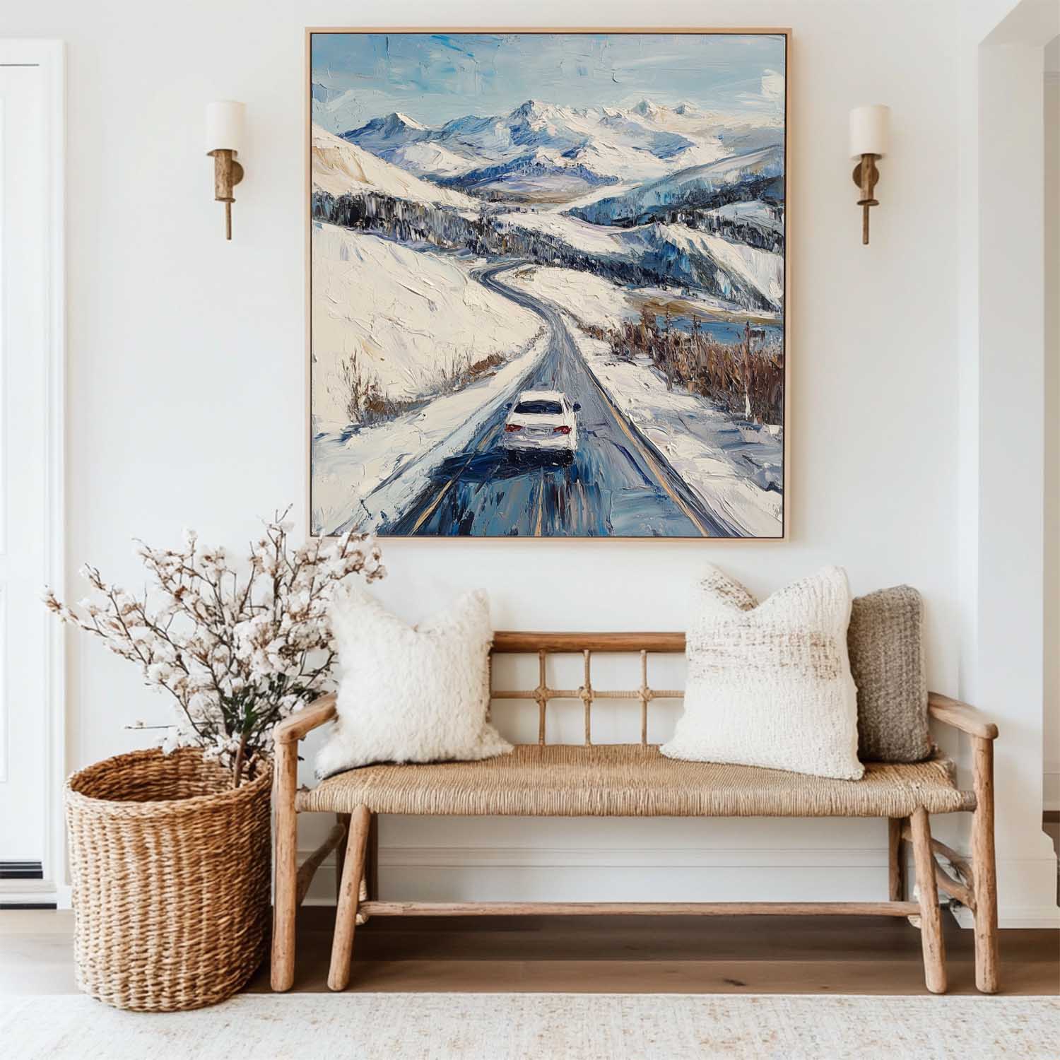 Snowy Mountain Road Painting