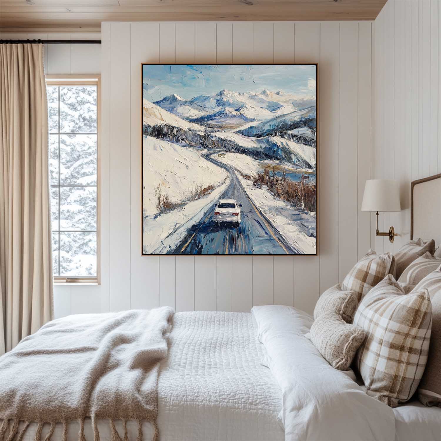 Snowy Mountain Road Painting