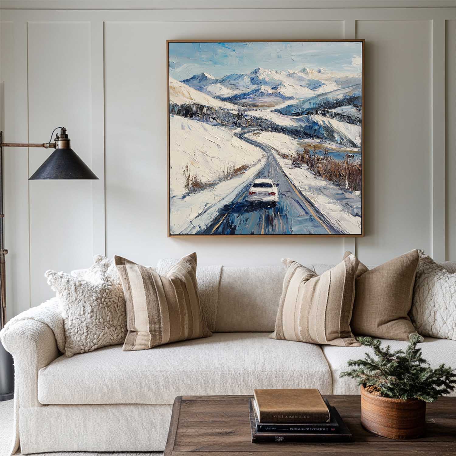 Snowy Mountain Road Painting