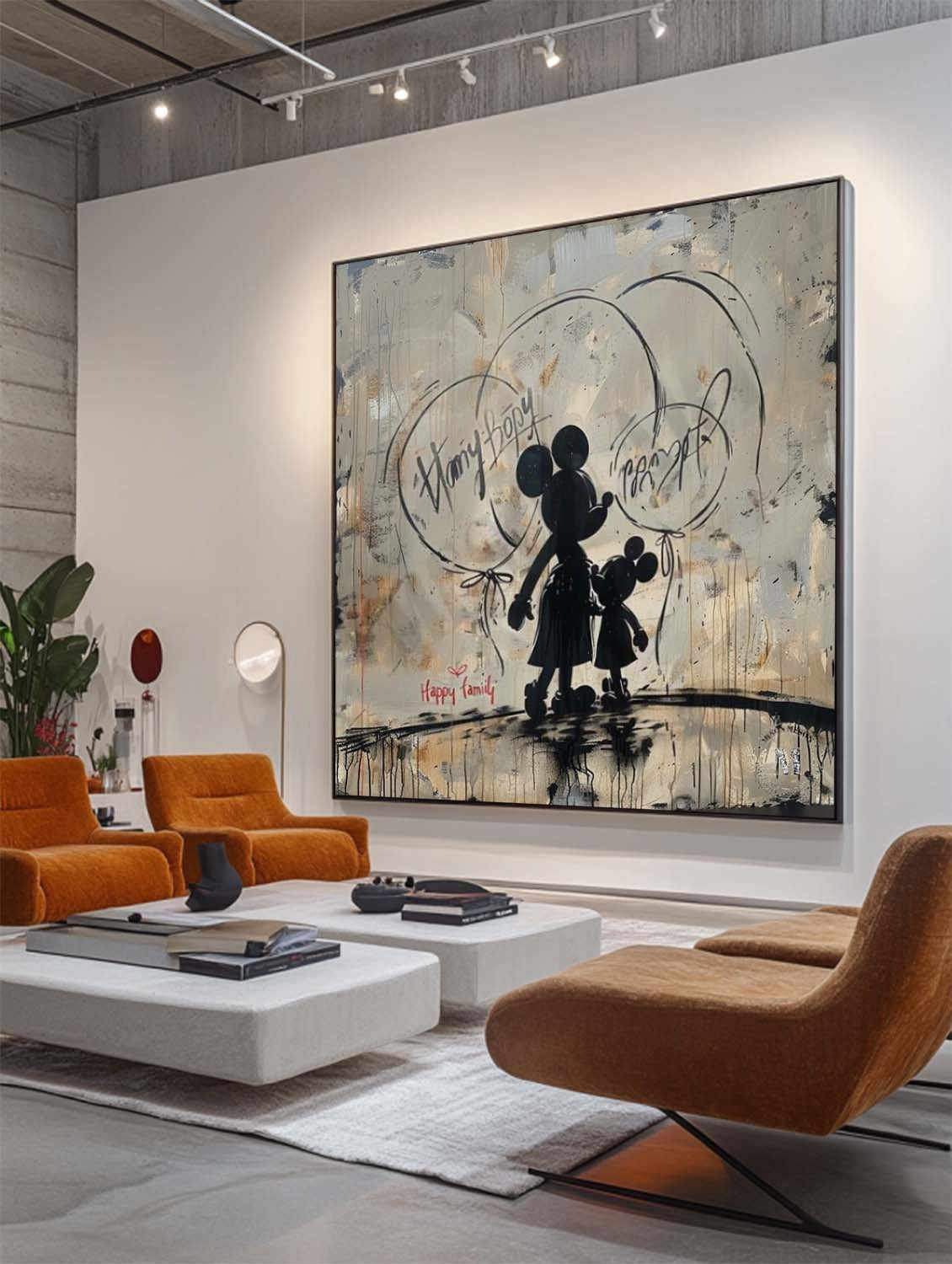 Wall Art Square Graffiti Mickey Mouse