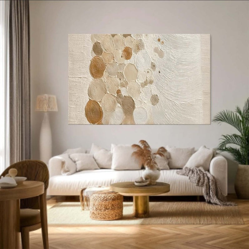 Beige Organic Abstract Textured Painting