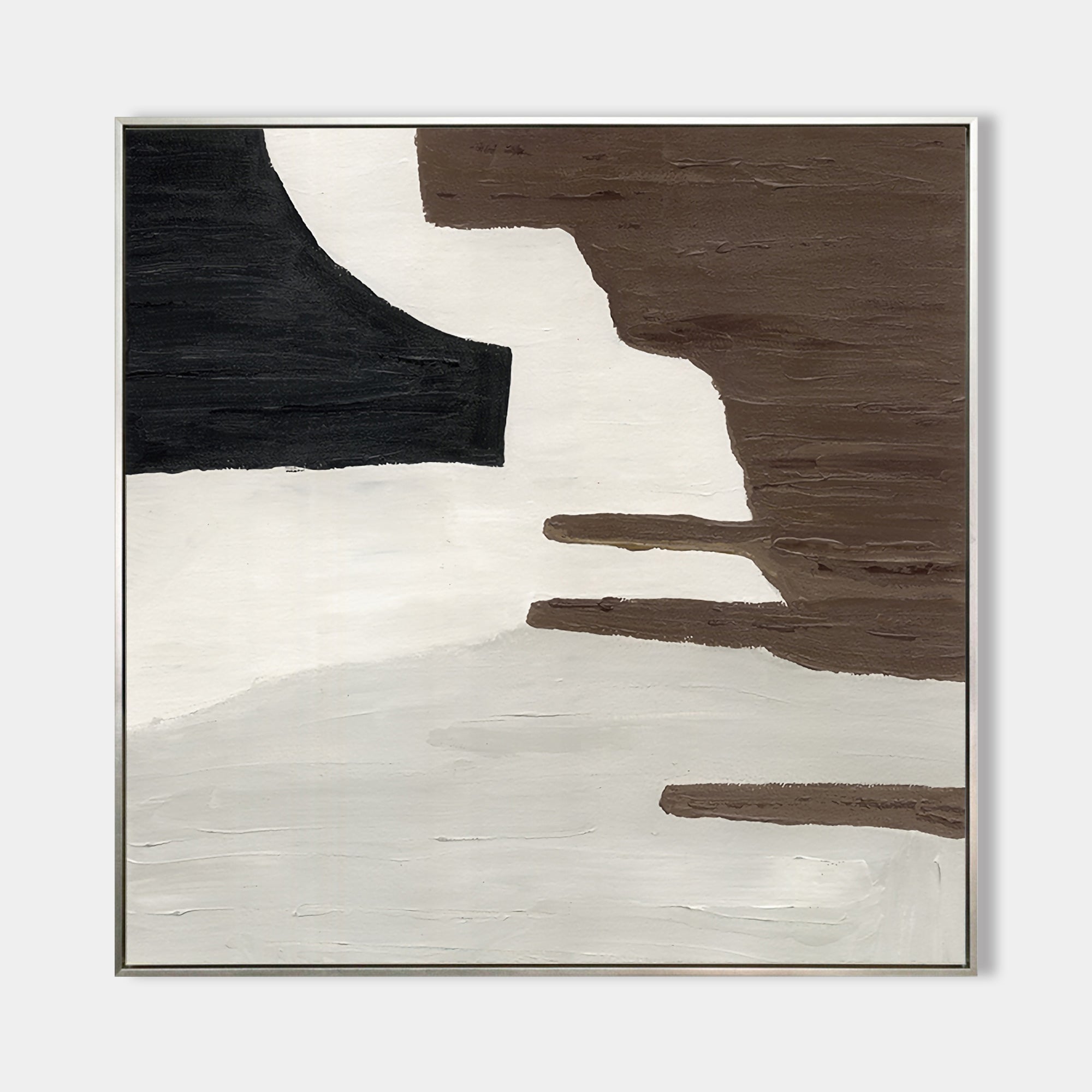 Abstract Brown Black Beige Wall Art Canvas