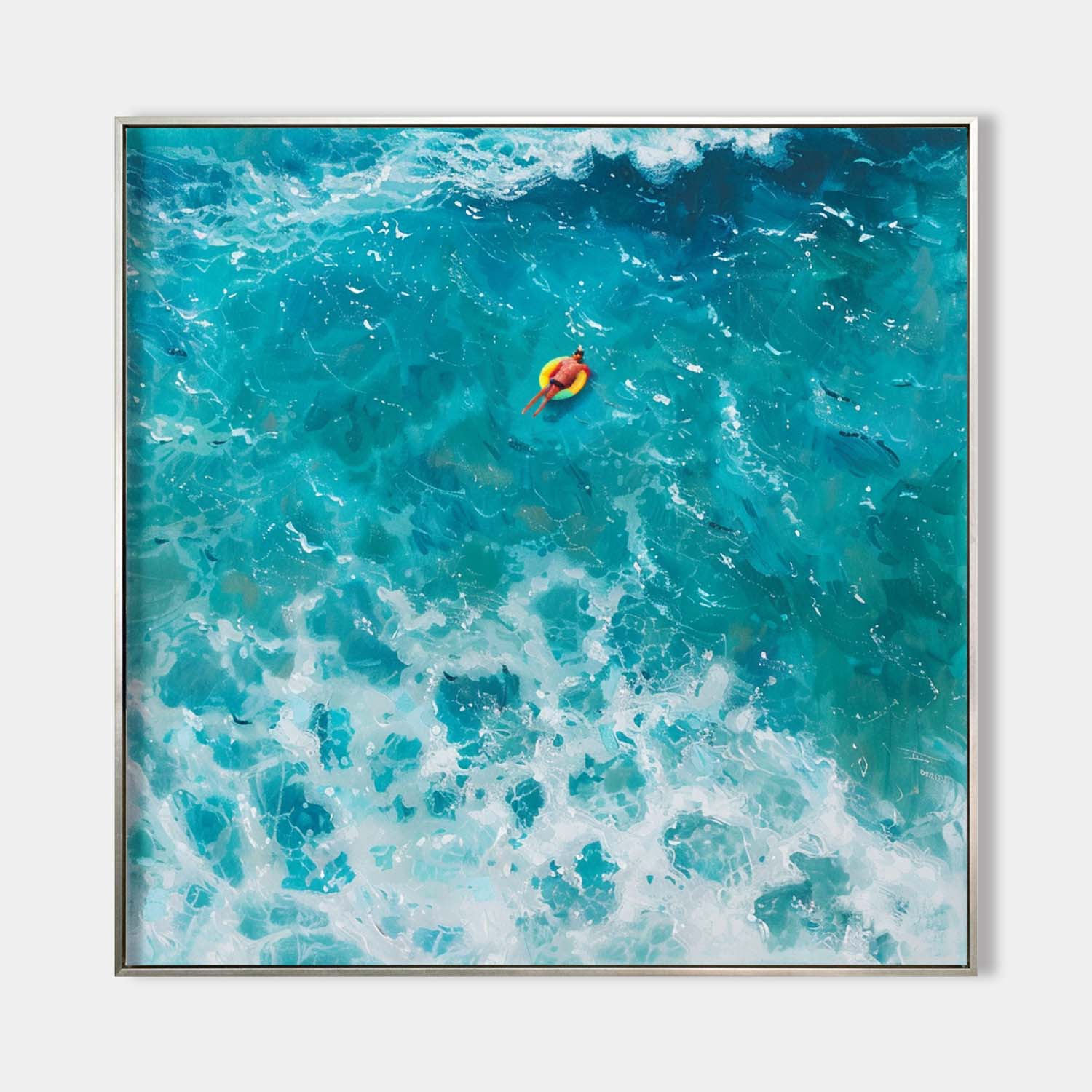 Turquoise Ocean Wave Oil Painting