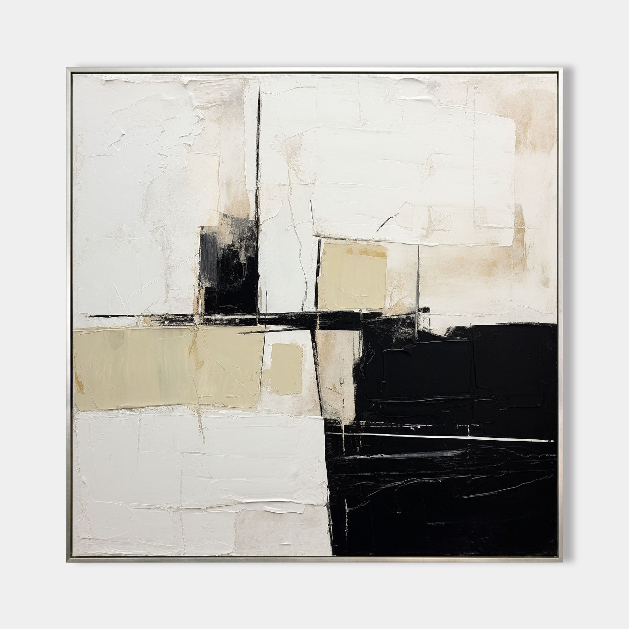 Geometric Block Neutral Canvas Wall Art